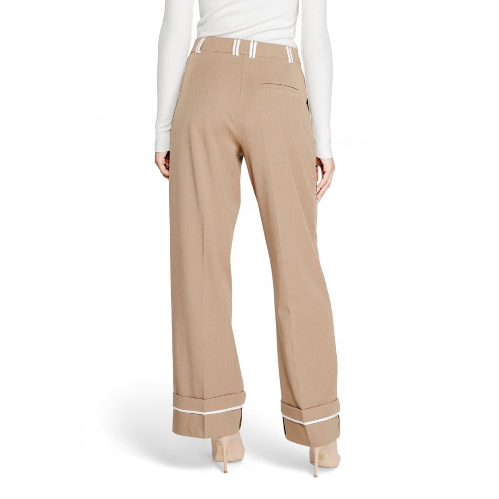 Seul pantalon décontracté en polyester recyclé marron