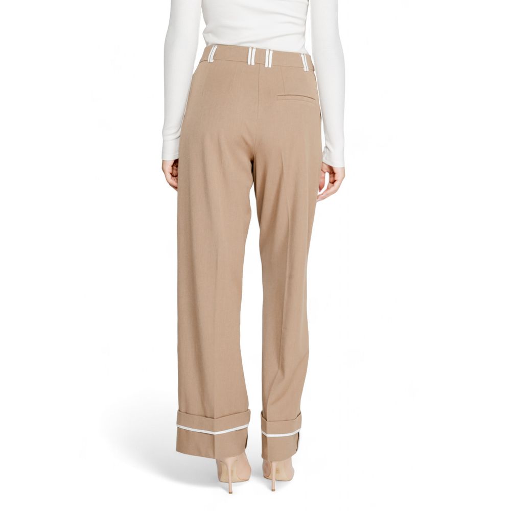 Seul pantalon décontracté en polyester recyclé marron