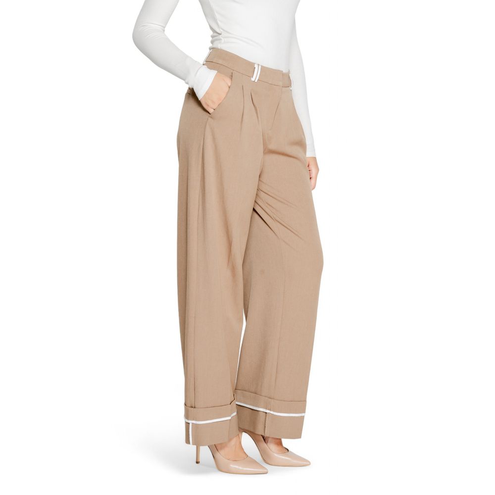 Seul pantalon décontracté en polyester recyclé marron