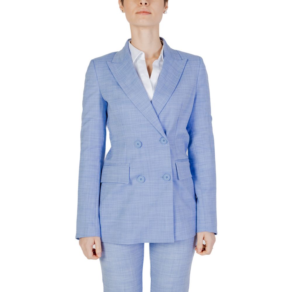 Blazer Sandro Ferrone en viscose bleue