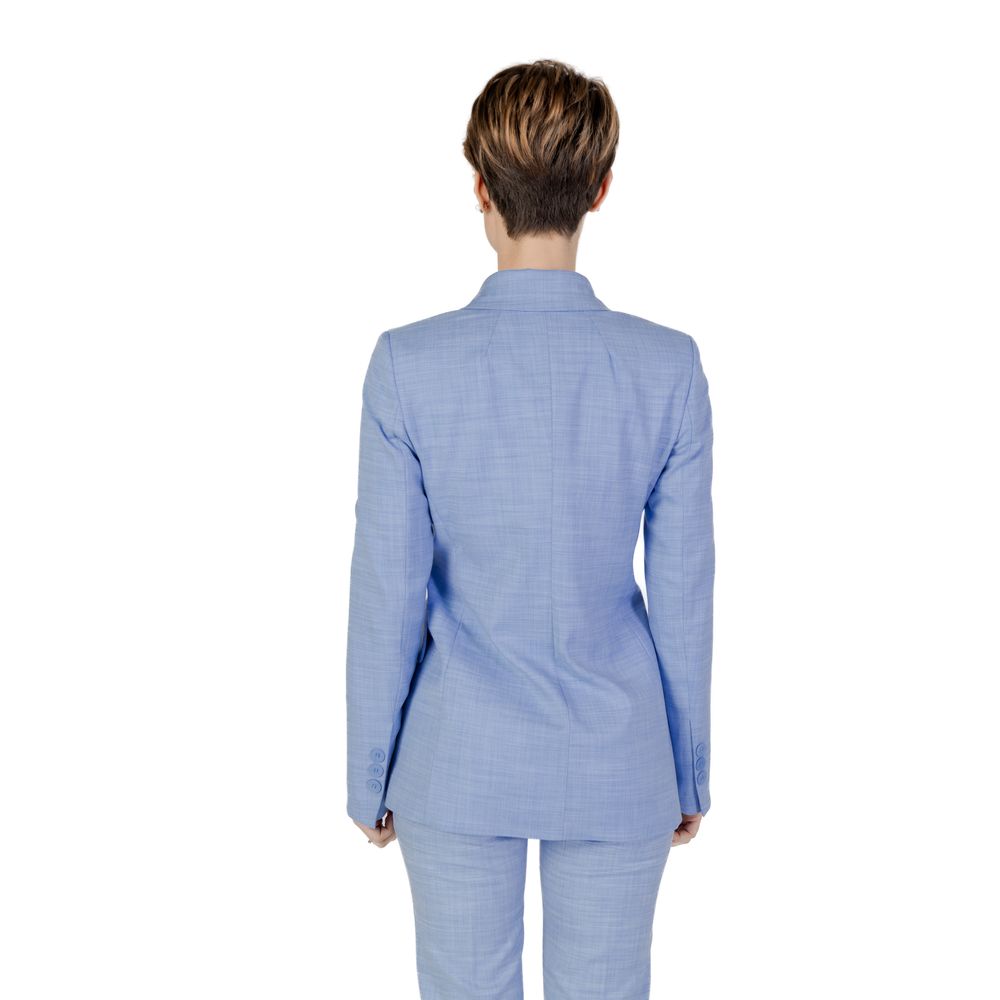 Blazer Sandro Ferrone en viscose bleue