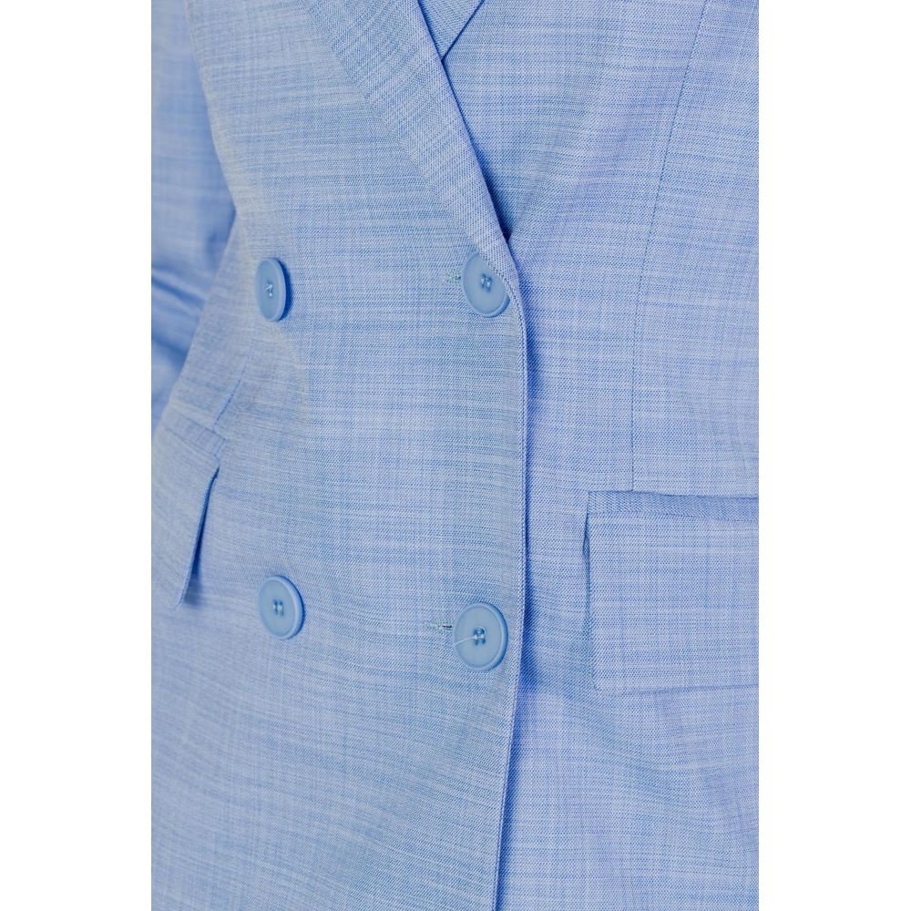 Blazer Sandro Ferrone en viscose bleue