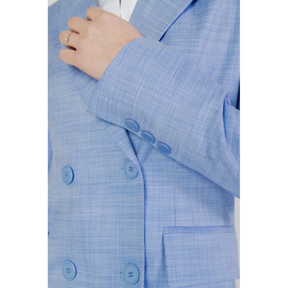Blazer Sandro Ferrone en viscose bleue