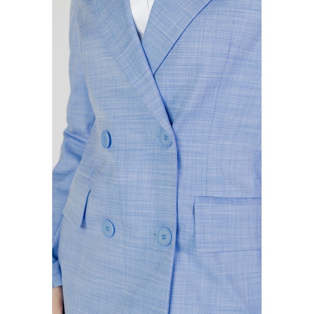 Blazer Sandro Ferrone en viscose bleue
