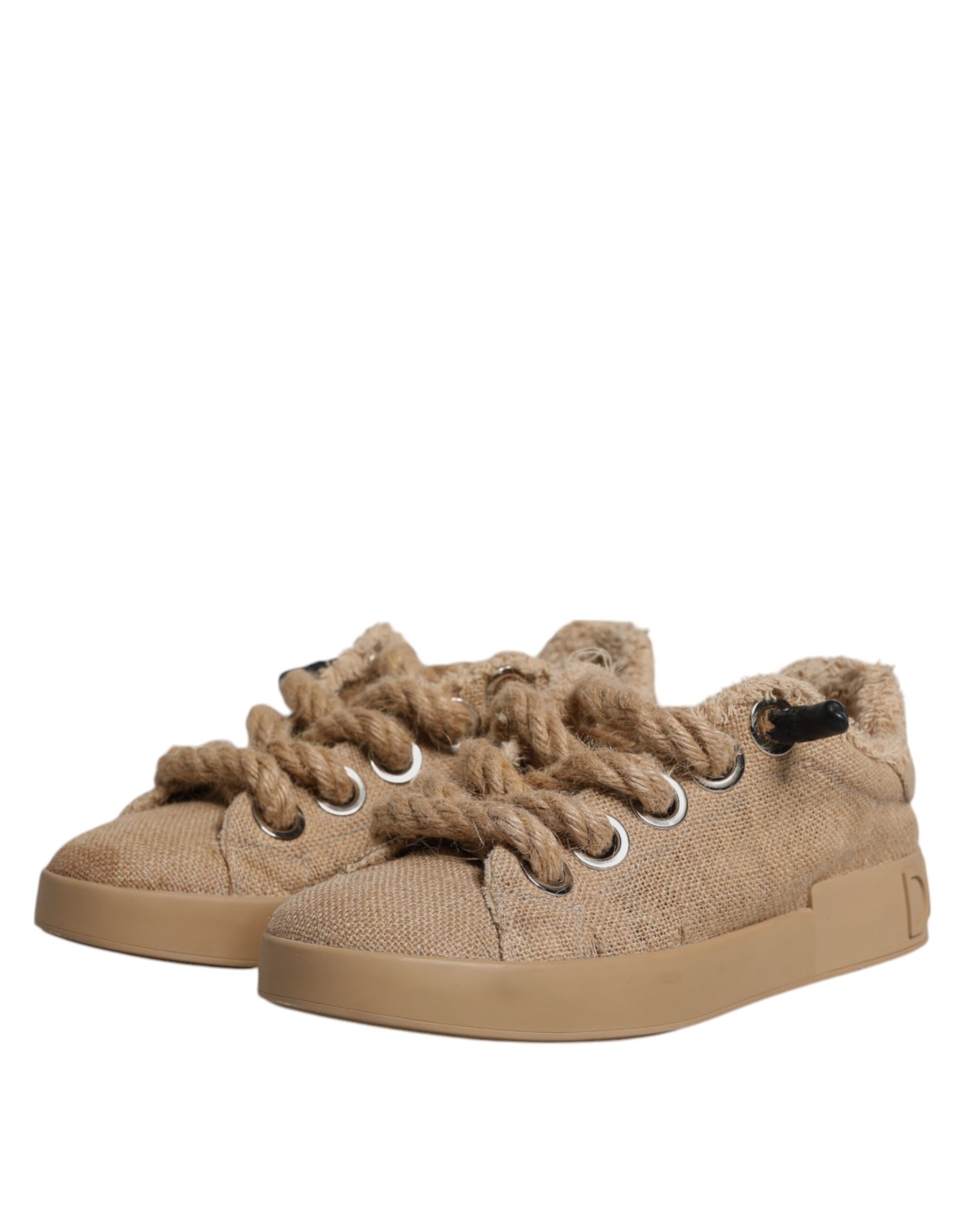 Dolce & Gabbana Brown Low Top Sneakers for Men side view