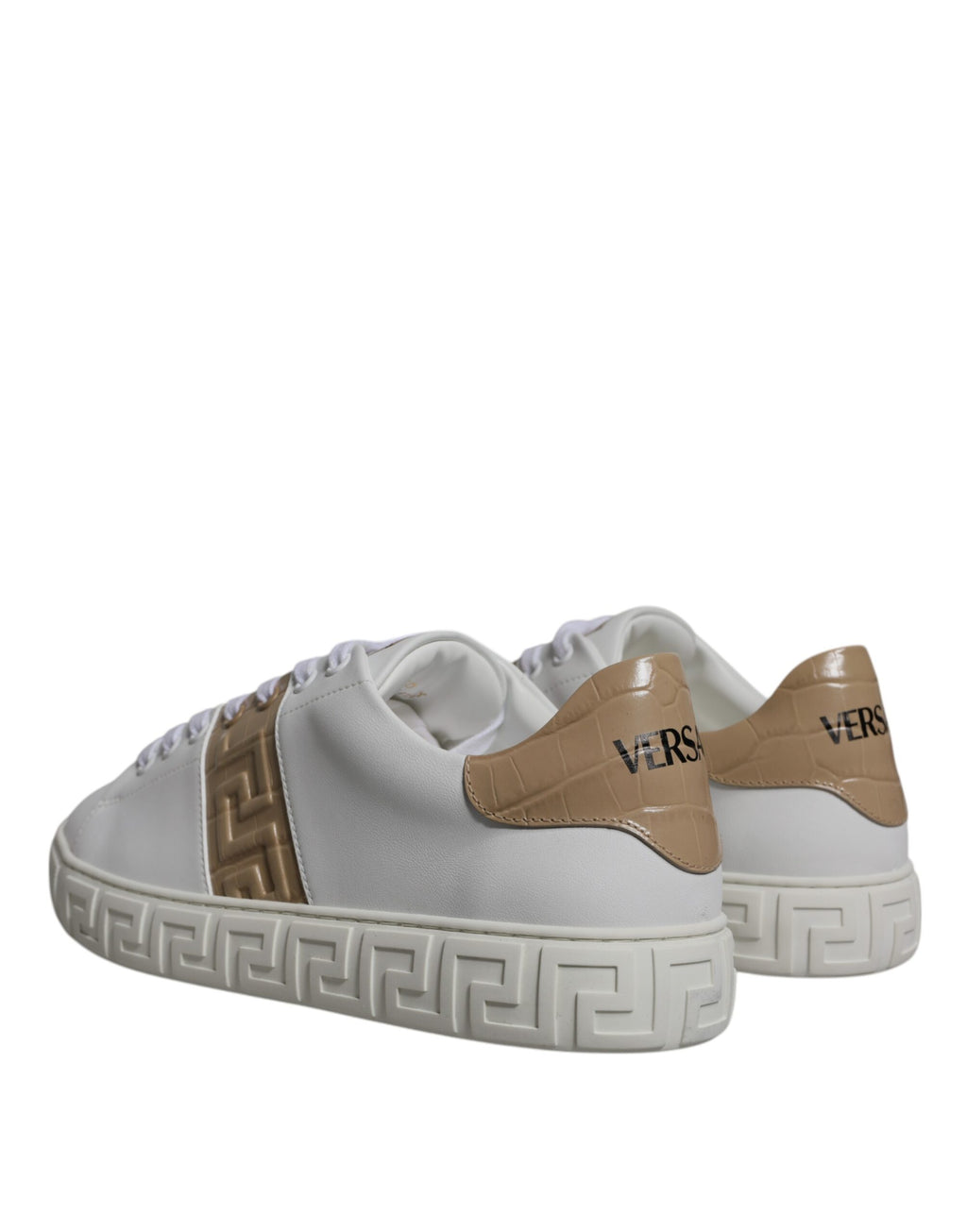 Versace White Low Top Sneakers for Men side view