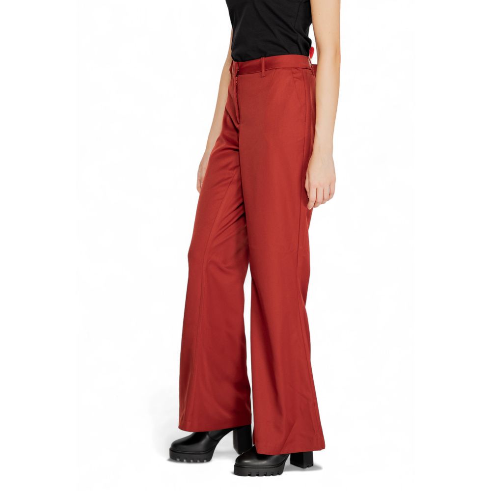 Vero Moda Red Flared Pants for Women side view