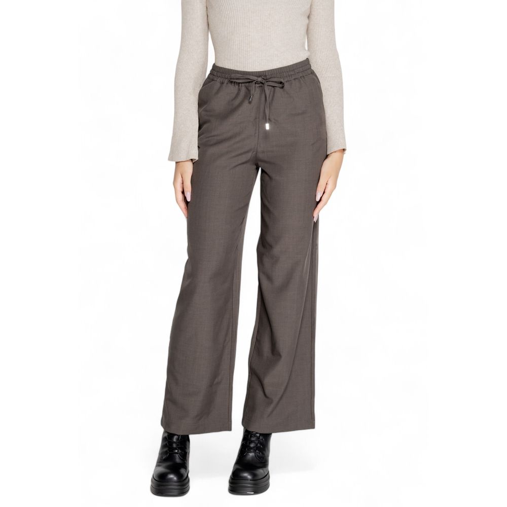 Pantalon décontracté gris en polyester uniquement