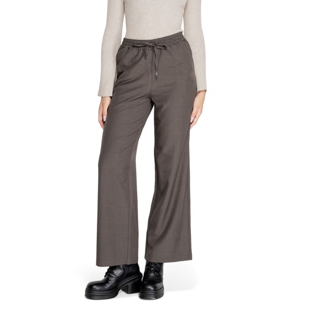 Pantalon décontracté gris en polyester uniquement