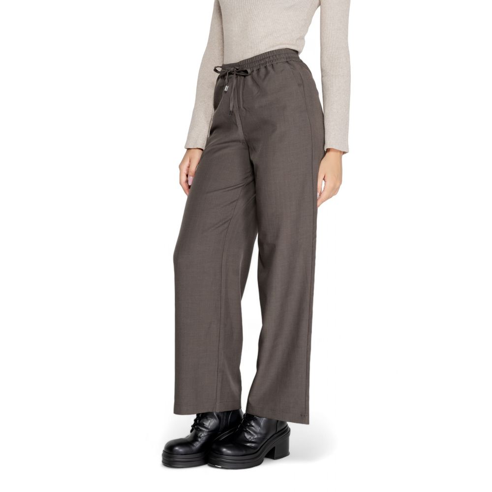Pantalon décontracté gris en polyester uniquement