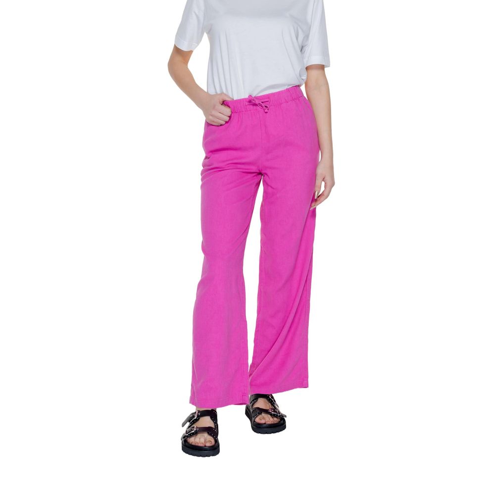 Only Pink Casual Pants for Women side view