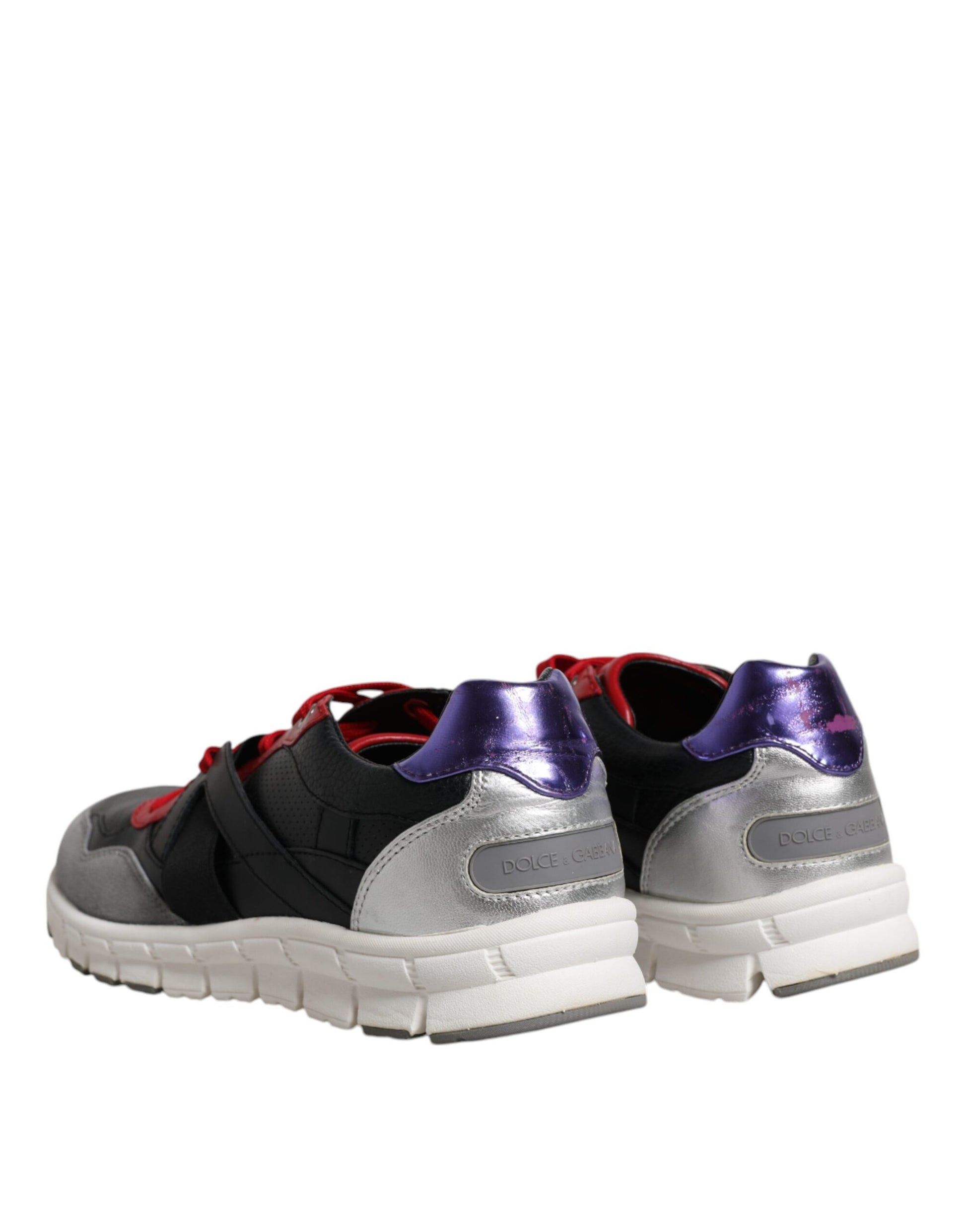 Dolce & Gabbana Baskets basses en cuir et daim multicolores