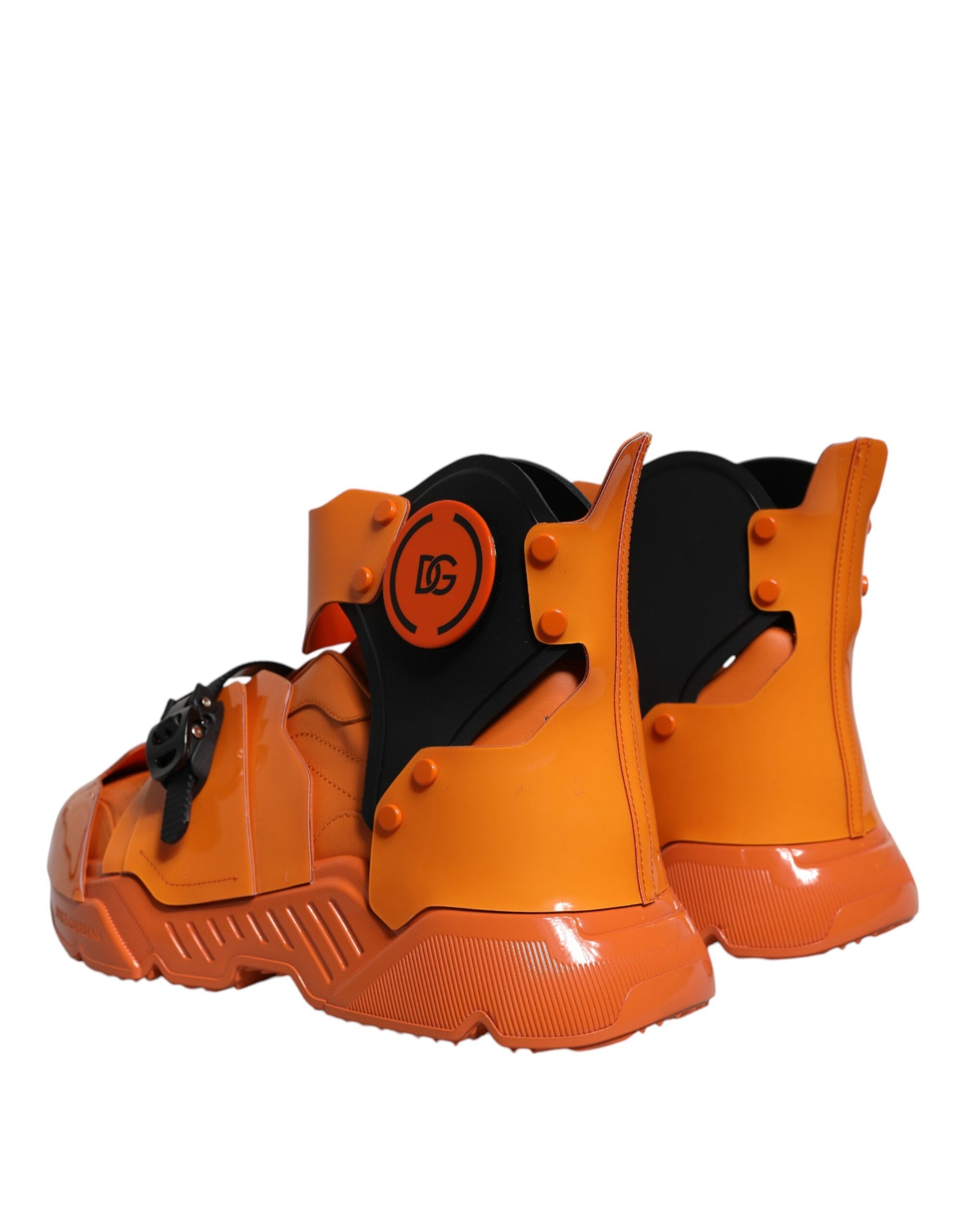 Dolce & Gabbana Orange High Tops for Men side view