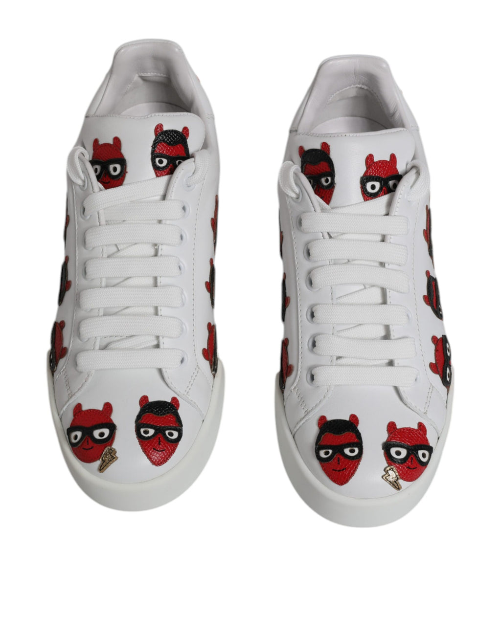 Chaussures Baskets Portofino Dolce & Gabbana Visage Diable Blanc