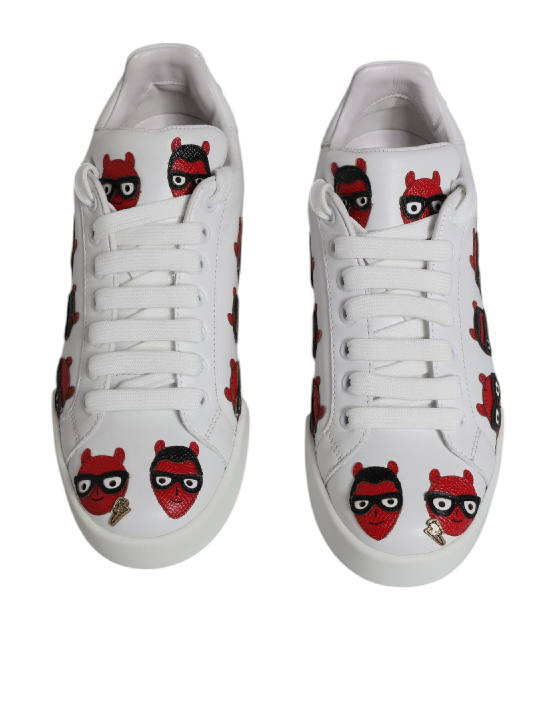 Chaussures Baskets Portofino Dolce & Gabbana Visage Diable Blanc