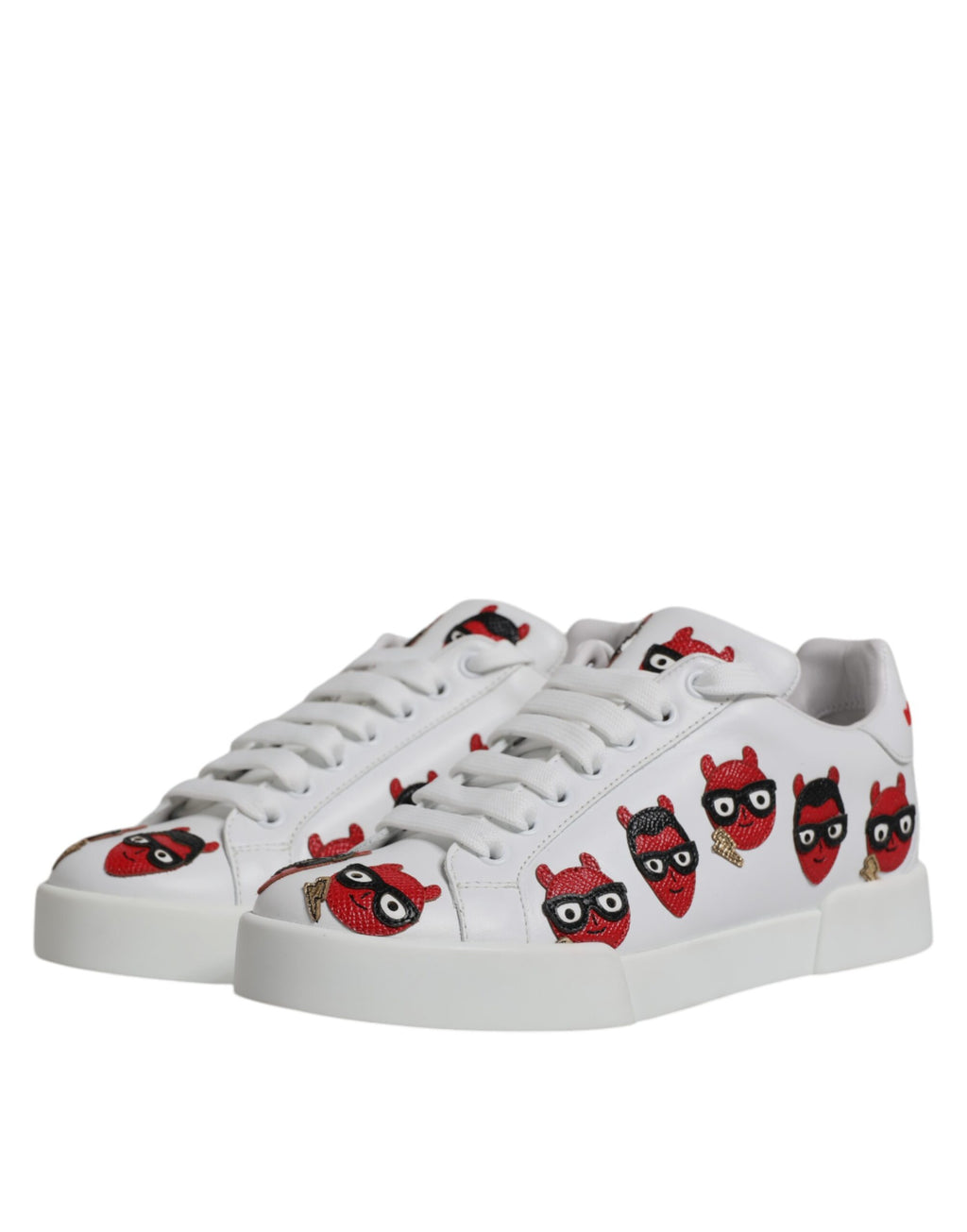 Chaussures Baskets Portofino Dolce & Gabbana Visage Diable Blanc