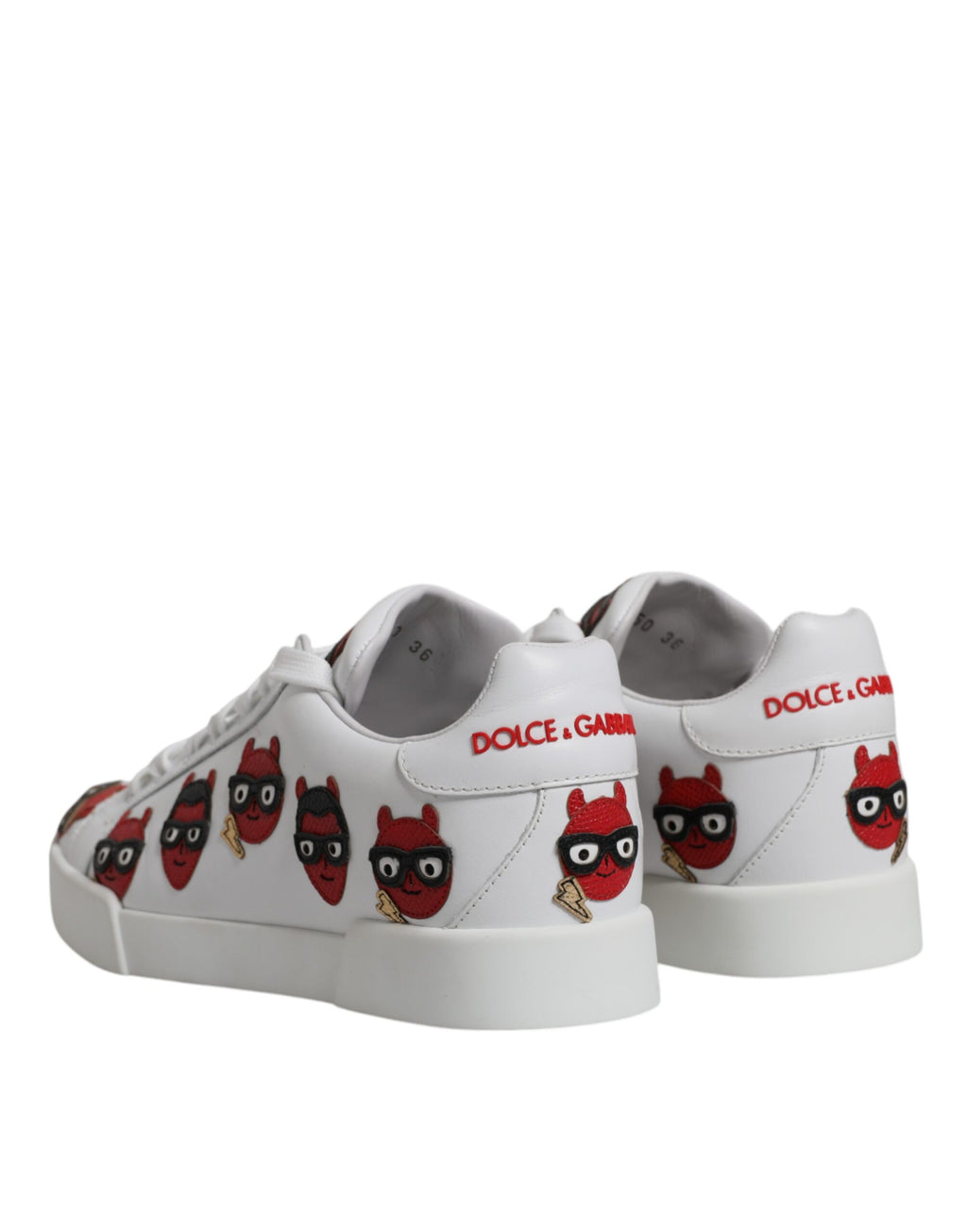 Chaussures Baskets Portofino Dolce & Gabbana Visage Diable Blanc