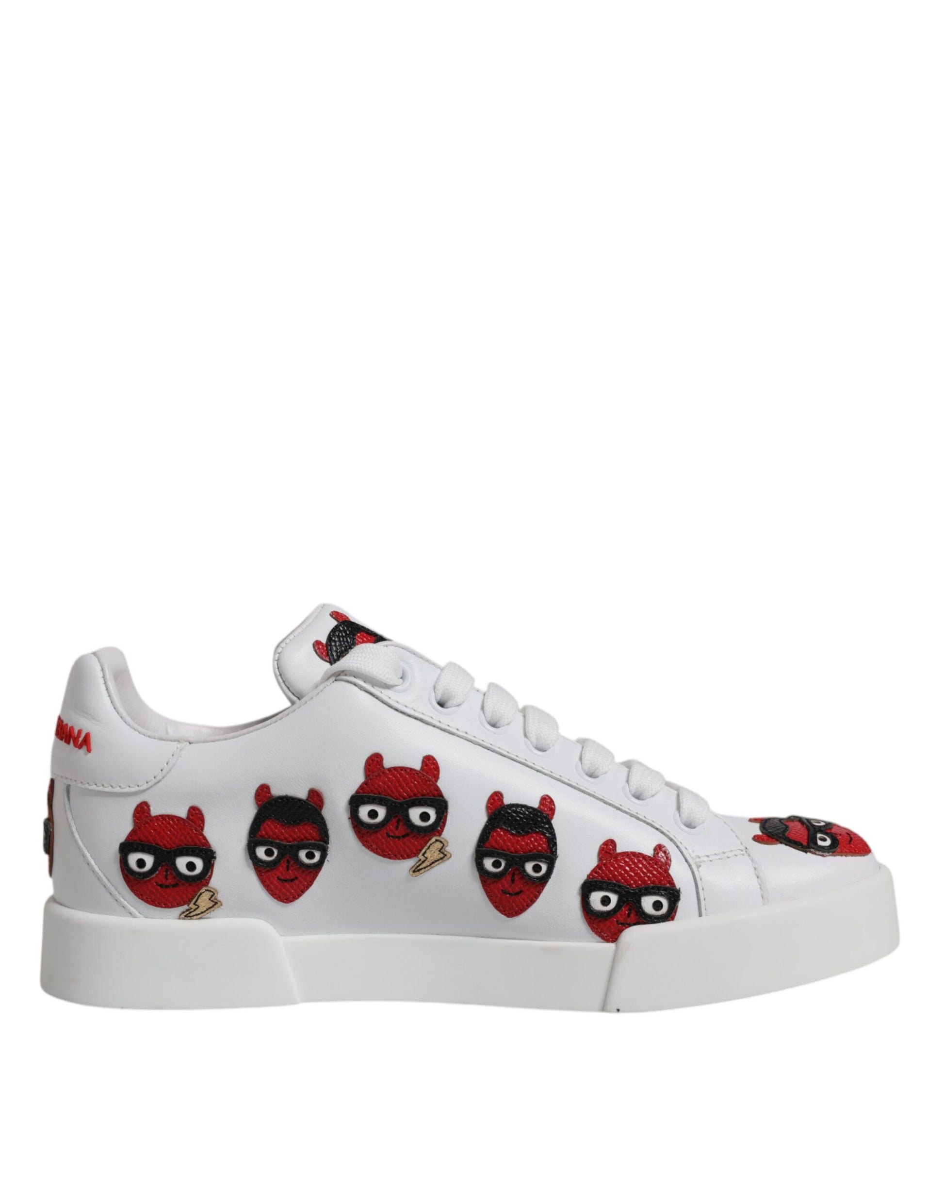 Chaussures Baskets Portofino Dolce & Gabbana Visage Diable Blanc