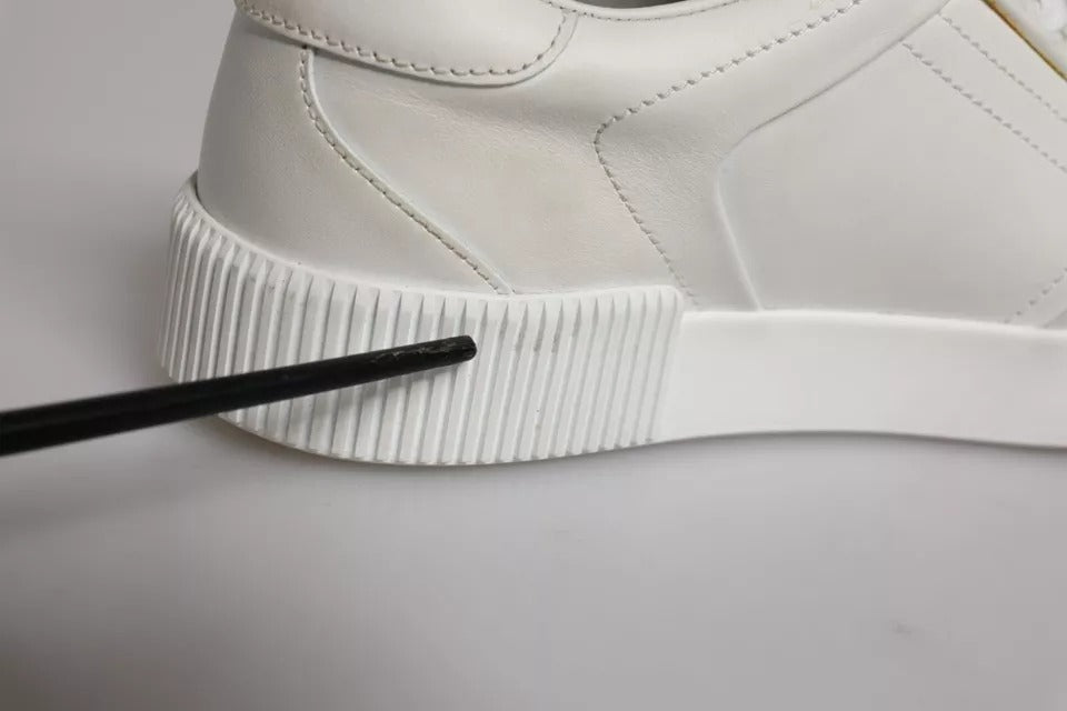 Dolce & Gabbana Weiße Miami Low-Top-Sneakers aus Leder