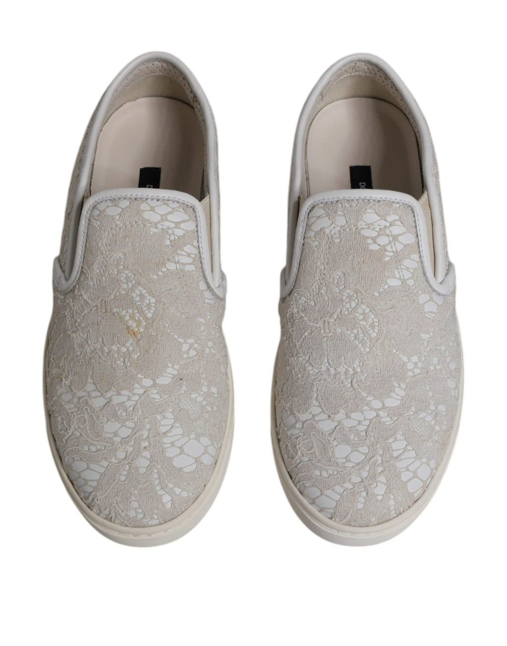 Dolce & Gabbana White Slip On Loafers for Women detail view