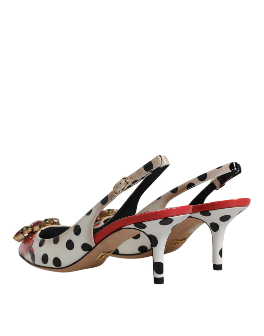 Chaussures à talon Dolce & Gabbana en cuir multicolore et cristal avec bride arrière