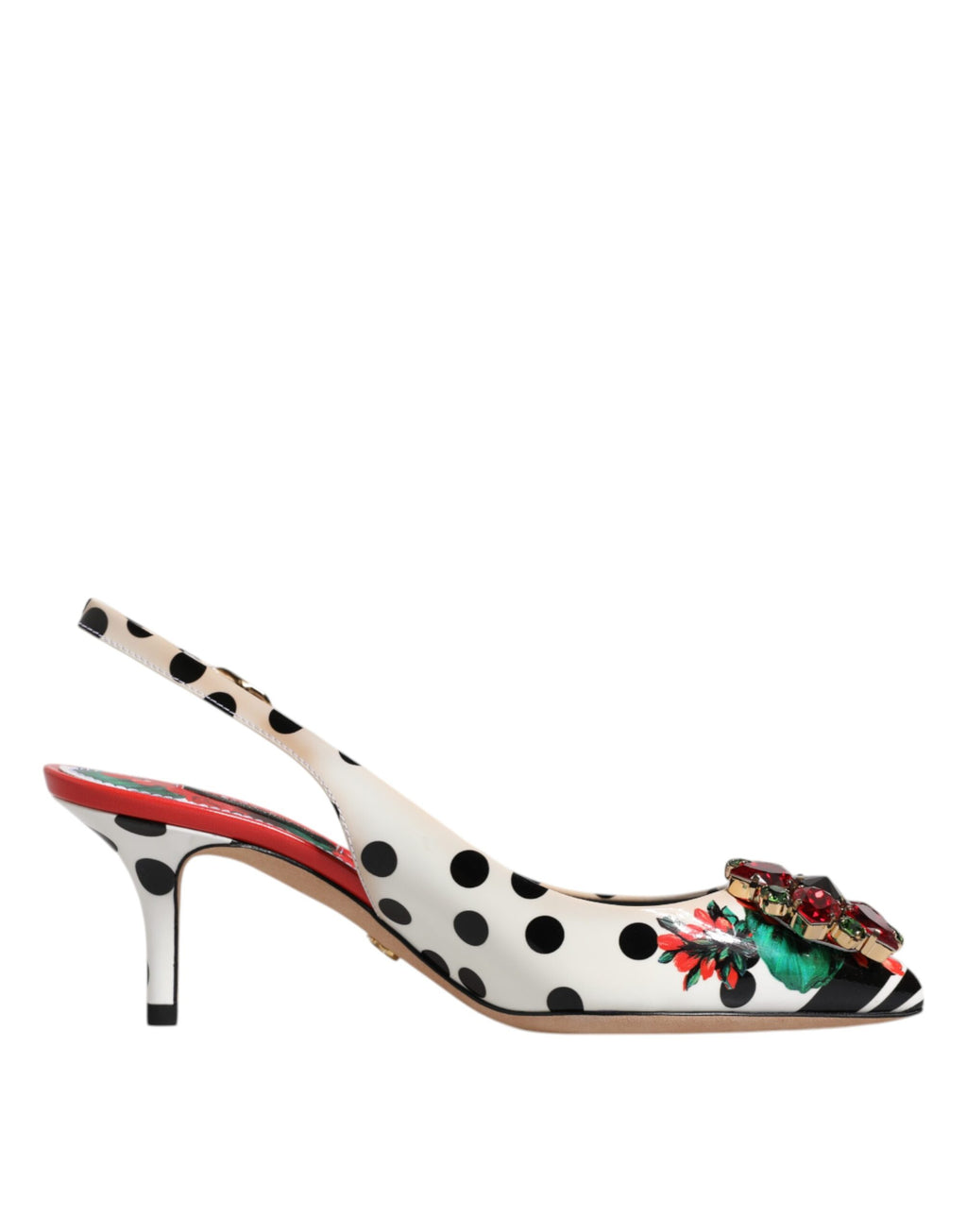 Chaussures à talon Dolce & Gabbana en cuir multicolore et cristal avec bride arrière