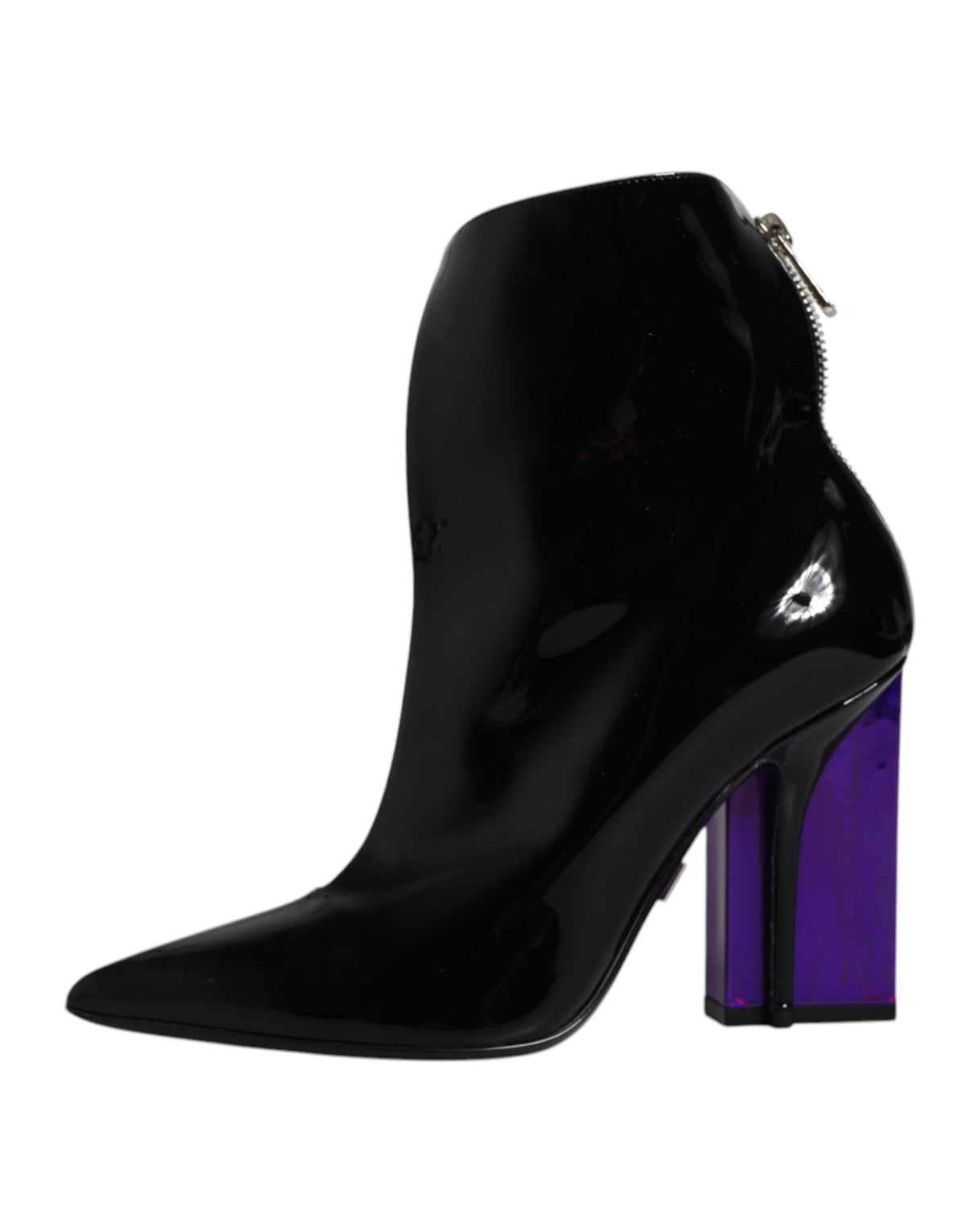 Chaussures Bottines Pointues Noires et Violettes Dolce & Gabbana