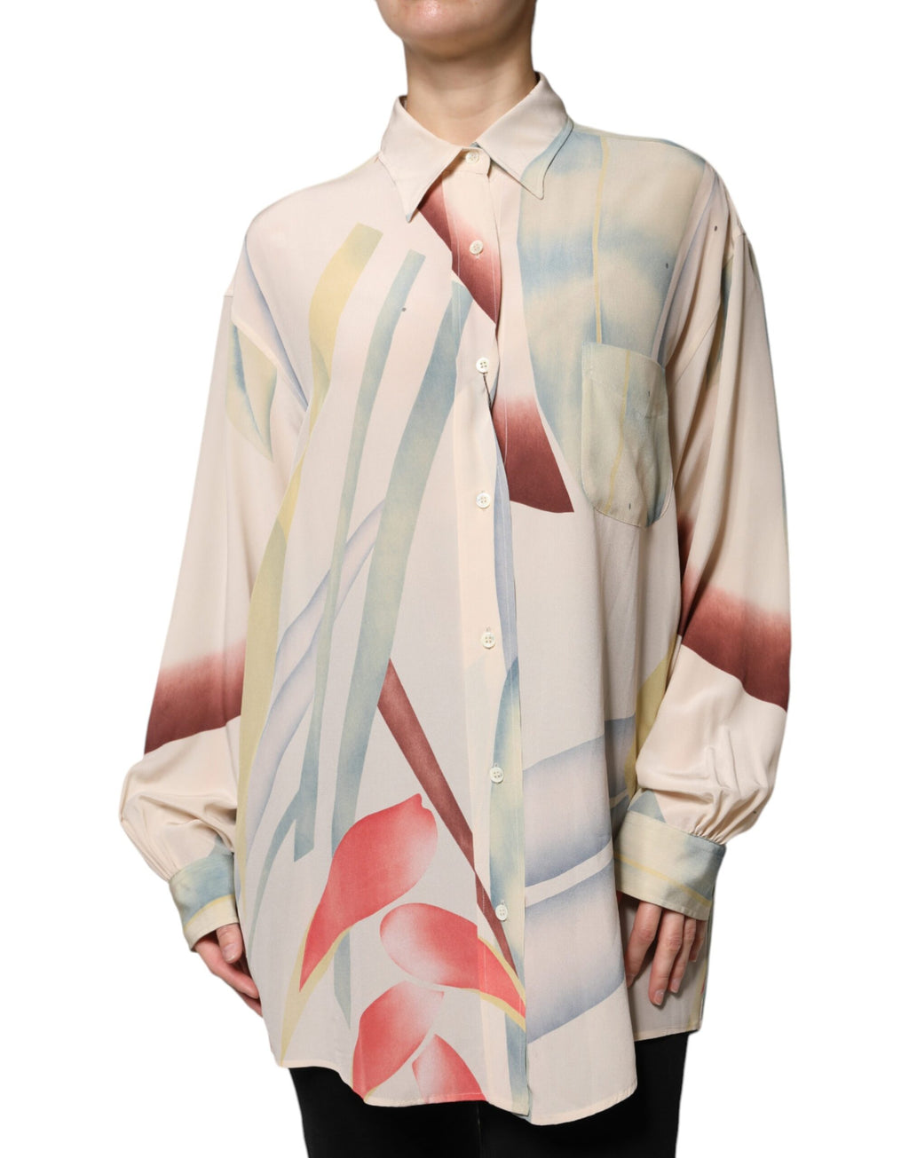 Chemisier Etro beige imprimé à col boutonné et manches longues