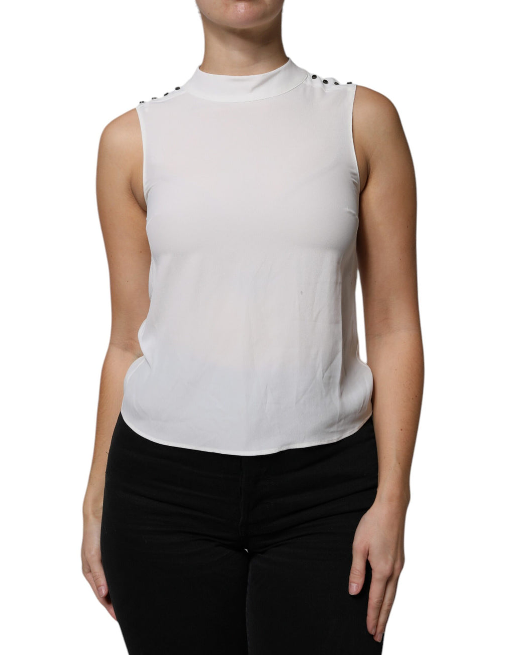 Patrizia Pepe White Sleeveless T-Shirt for Women