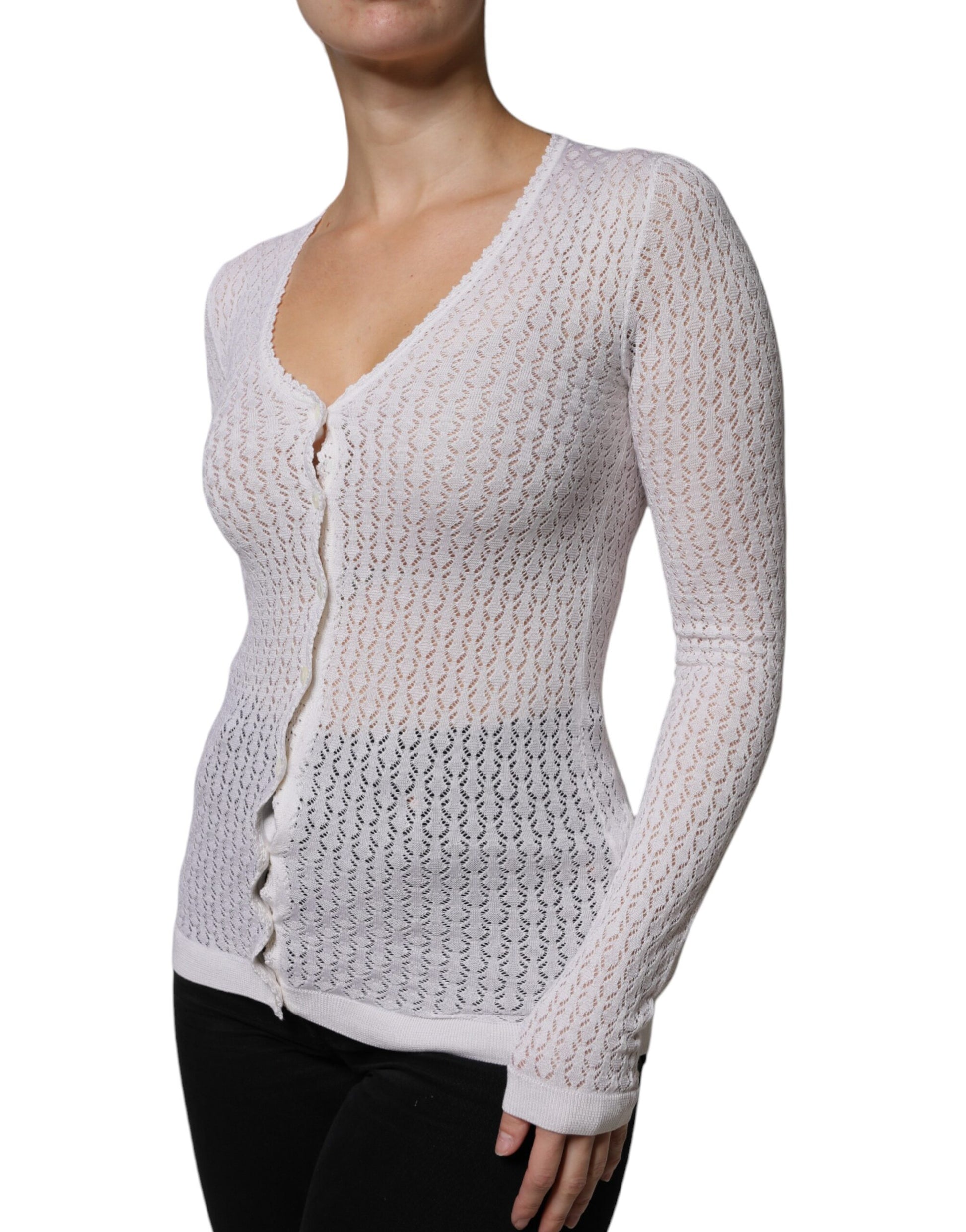 Dolce & Gabbana White Cardigan for Women detail view