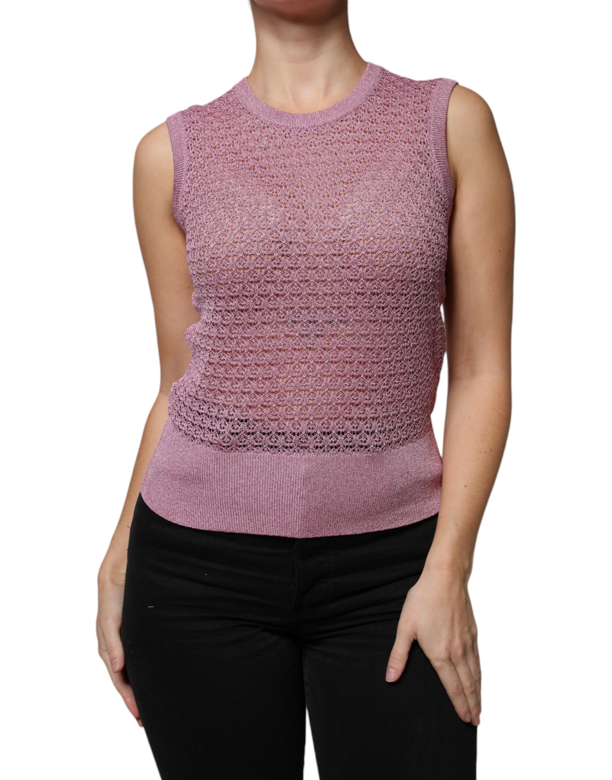 Dolce & Gabbana Pink Sleeveless T-Shirt for Women