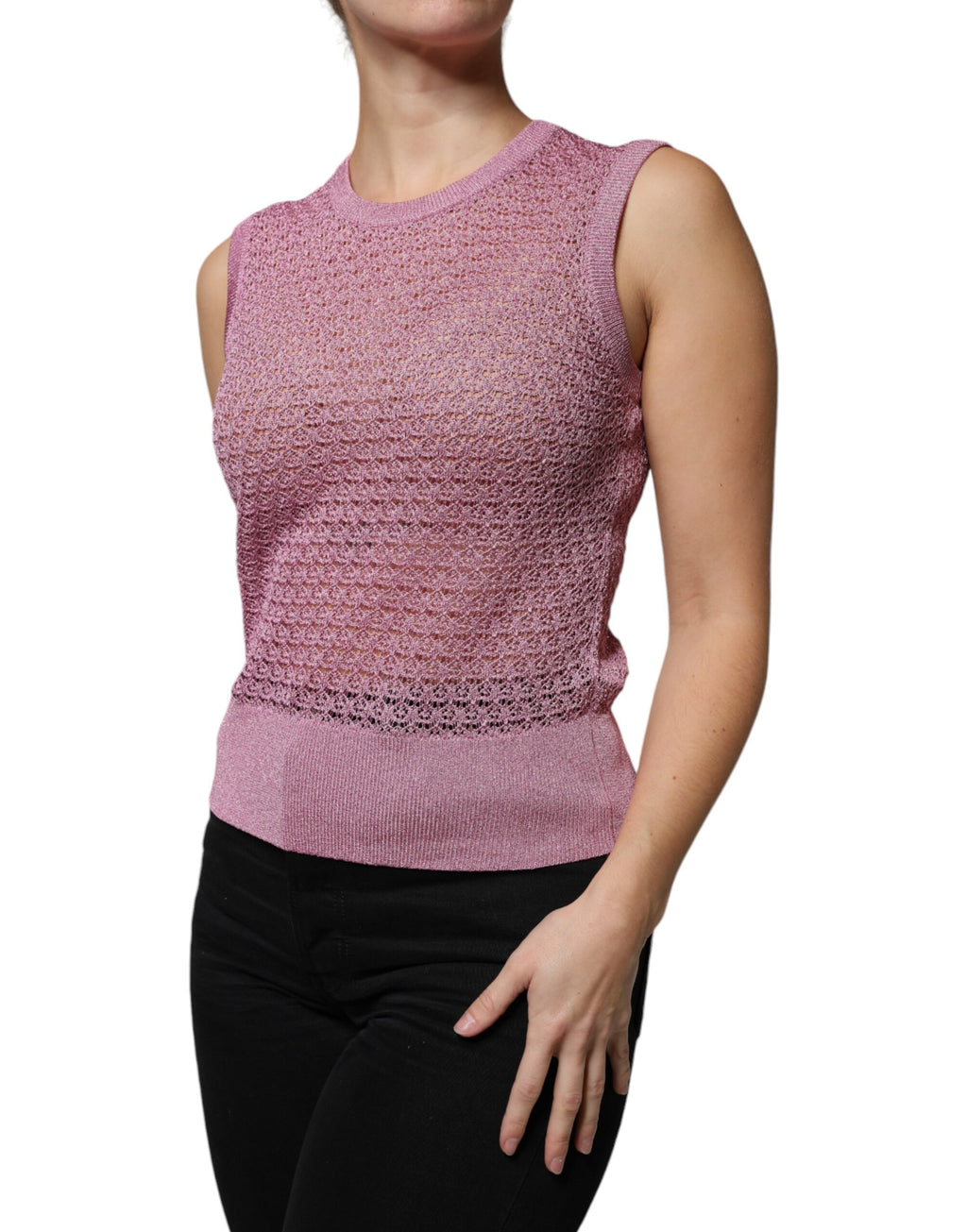 Dolce & Gabbana Pink Sleeveless T-Shirt for Women detail view
