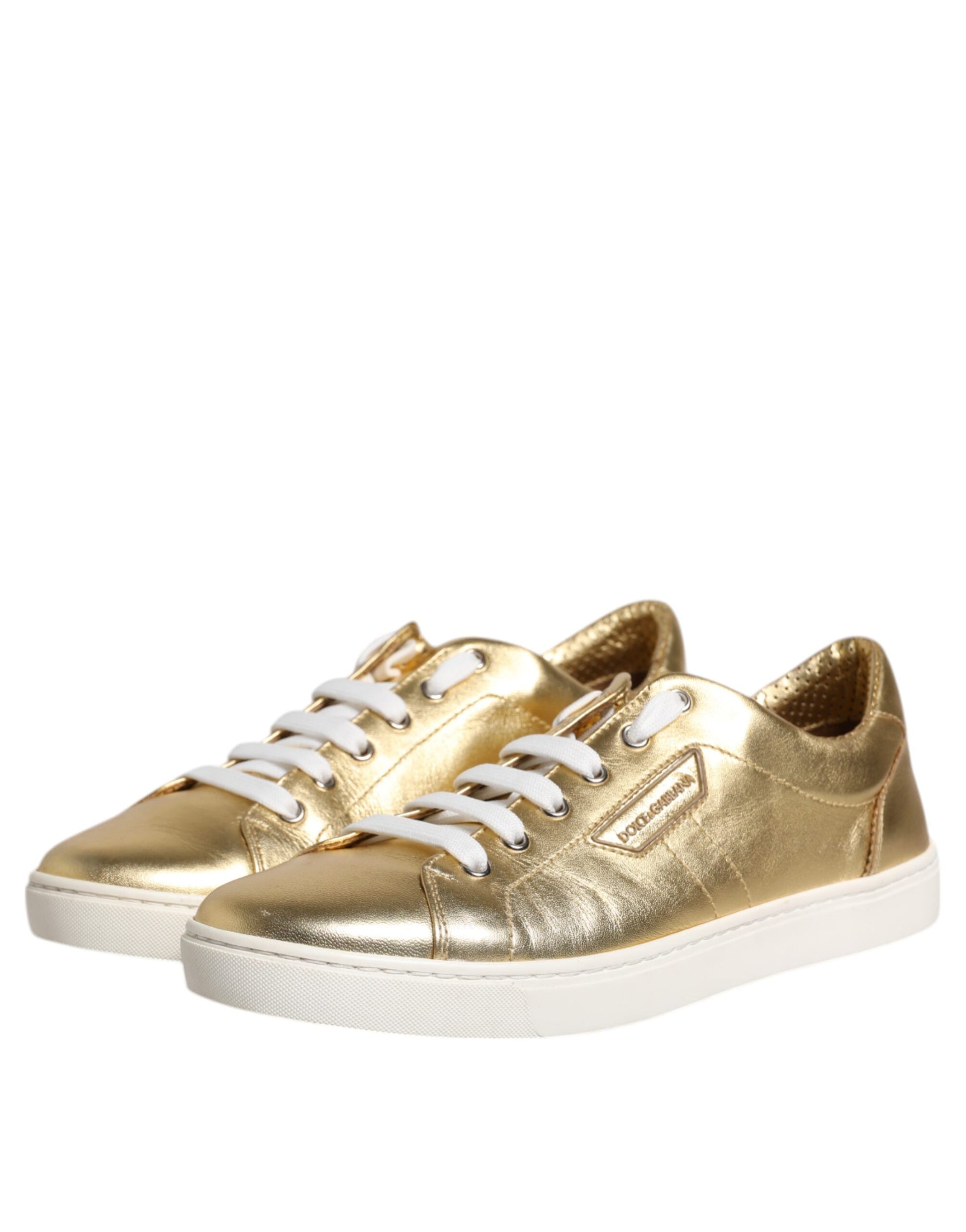 Dolce & Gabbana Gold Low Top Sneakers for Men side view