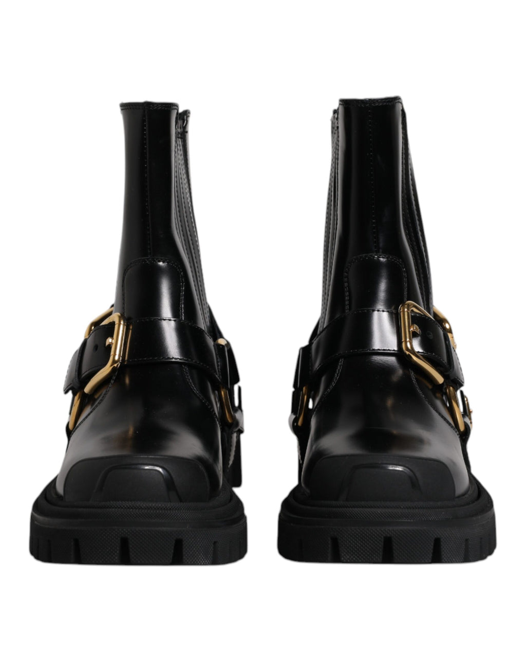 Chaussures Bottines Trekking Stretch Dolce & Gabbana en Cuir Noir à Enfiler