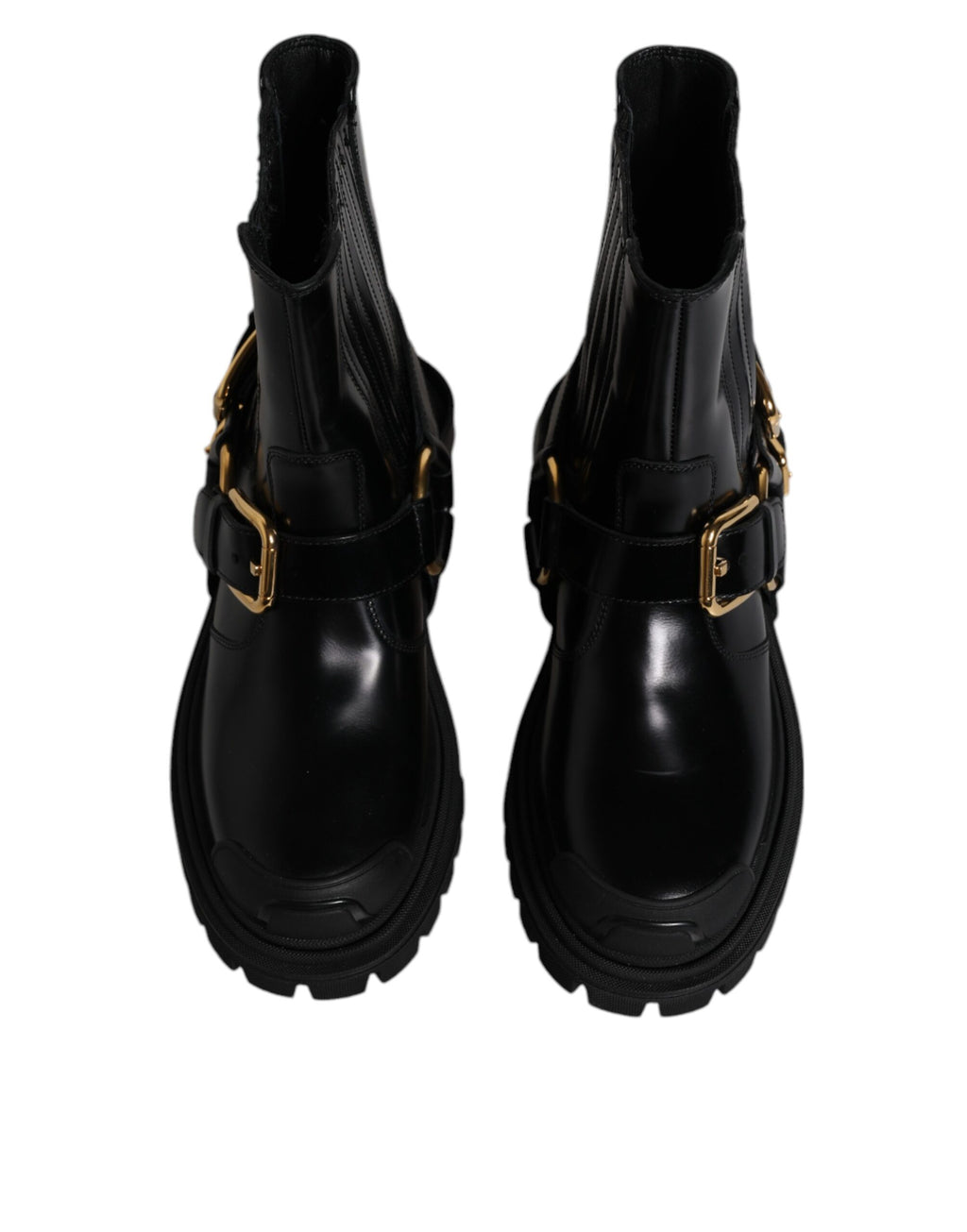 Chaussures Bottines Trekking Stretch Dolce & Gabbana en Cuir Noir à Enfiler
