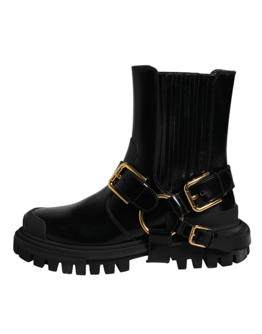 Chaussures Bottines Trekking Stretch Dolce & Gabbana en Cuir Noir à Enfiler