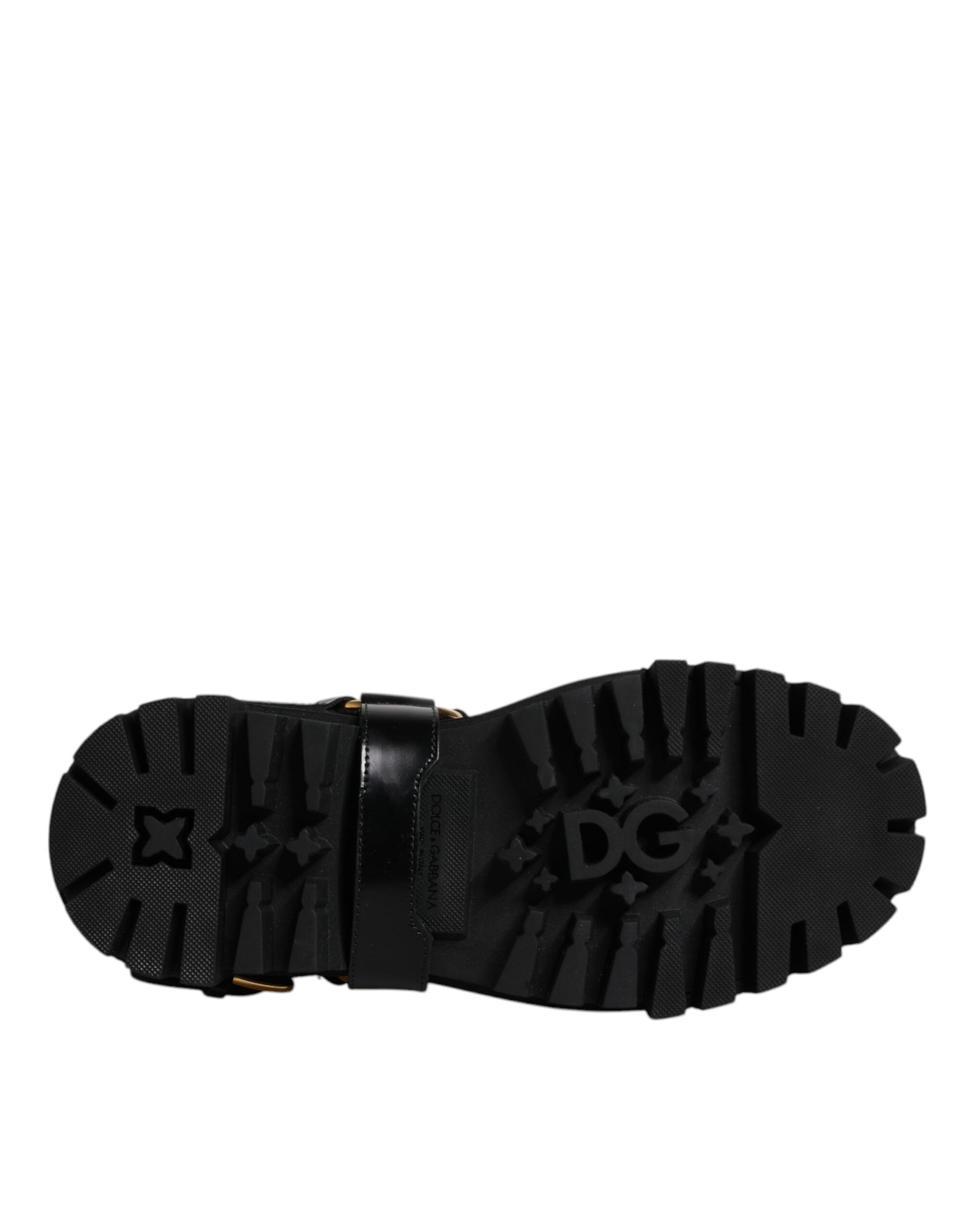 Chaussures Bottines Trekking Stretch Dolce & Gabbana en Cuir Noir à Enfiler