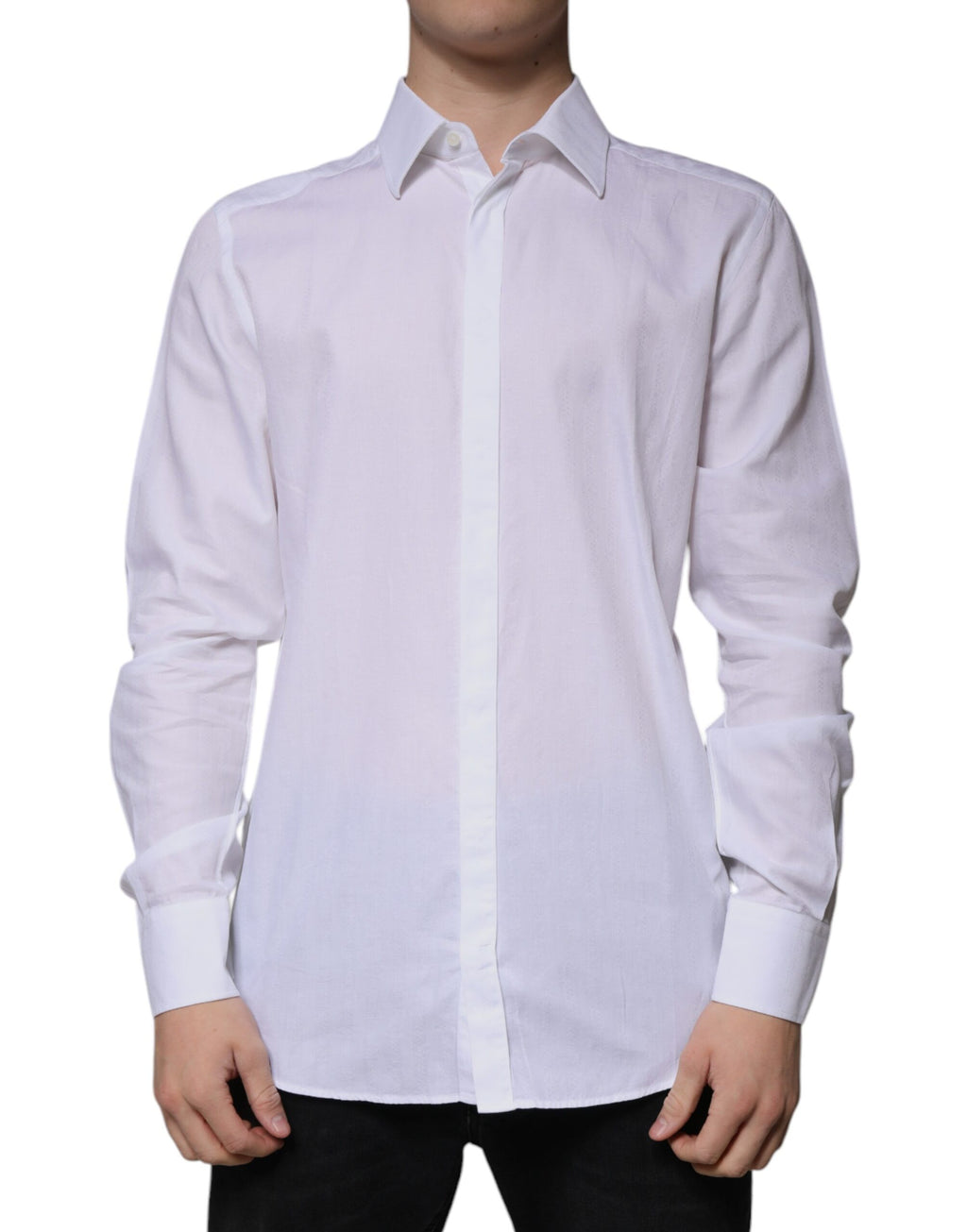 Chemise habillée Dolce & Gabbana GOLD en coton blanc, coupe slim