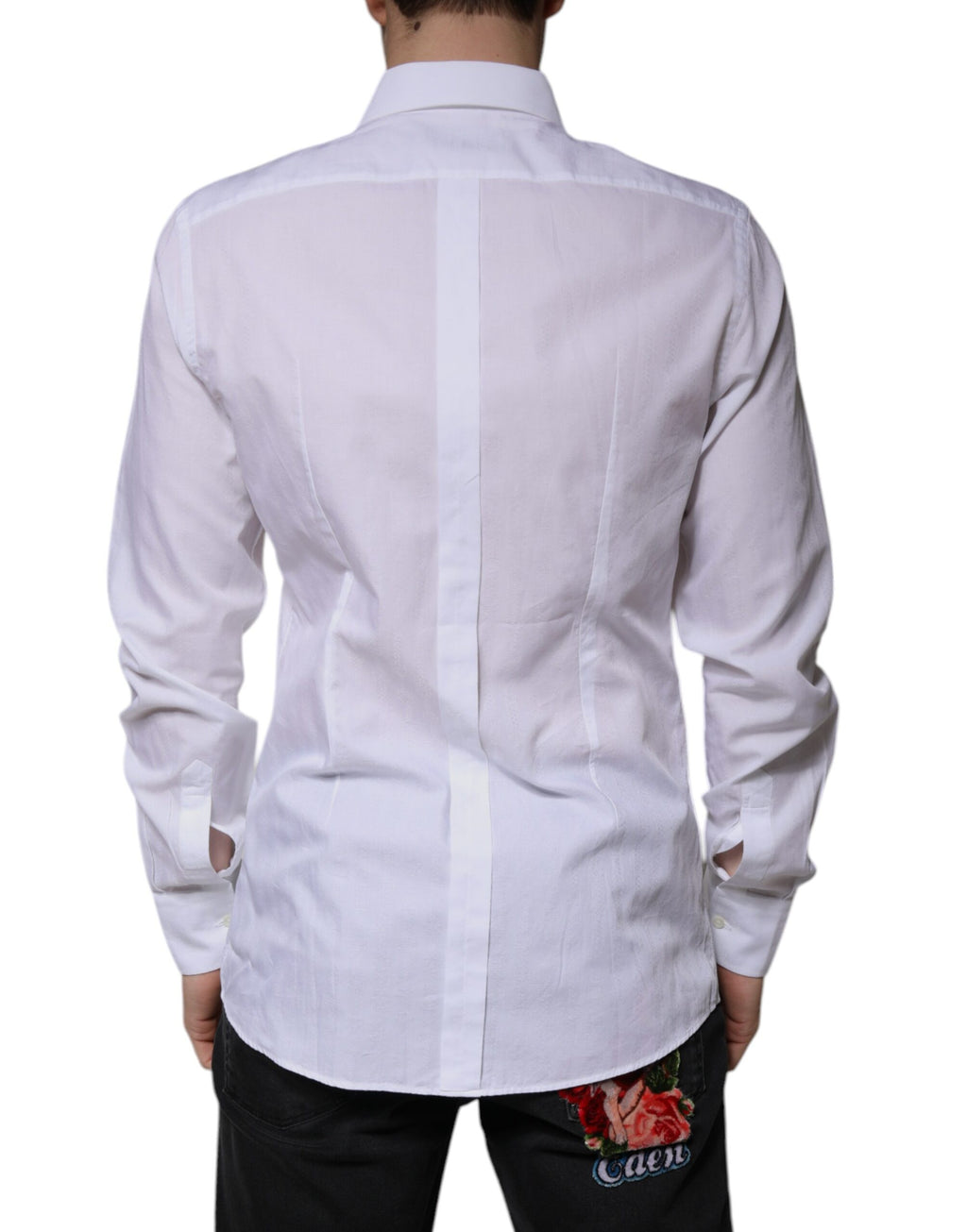 Chemise habillée Dolce & Gabbana GOLD en coton blanc, coupe slim