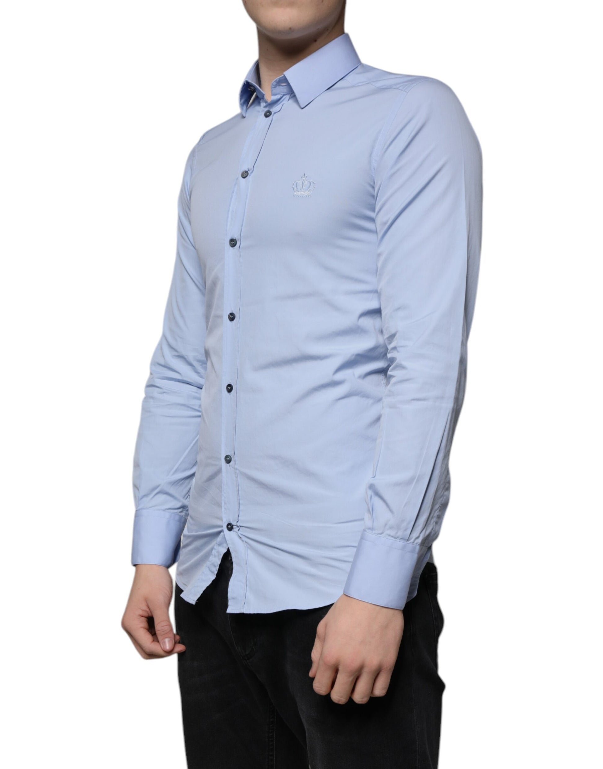 Dolce & Gabbana Blue Dress Shirt for Men detail view