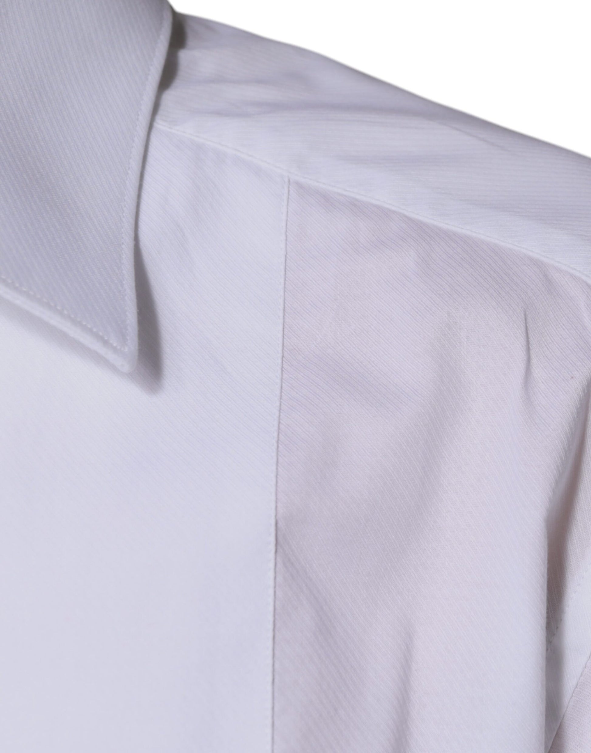 Chemise de Soirée Dolce & Gabbana en Popeline de Coton Blanche à Plastron Doré