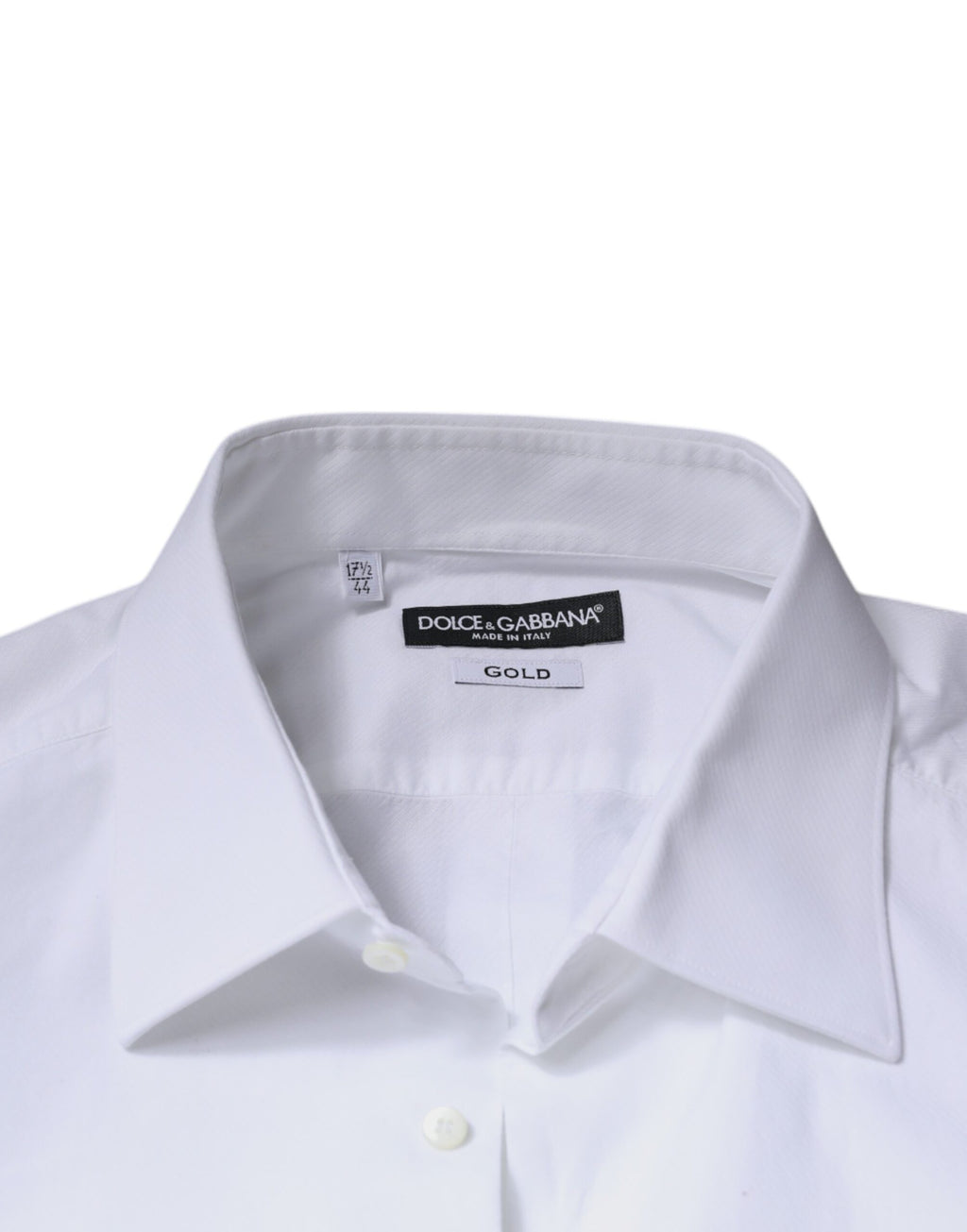 Chemise de Soirée Dolce & Gabbana en Popeline de Coton Blanche à Plastron Doré