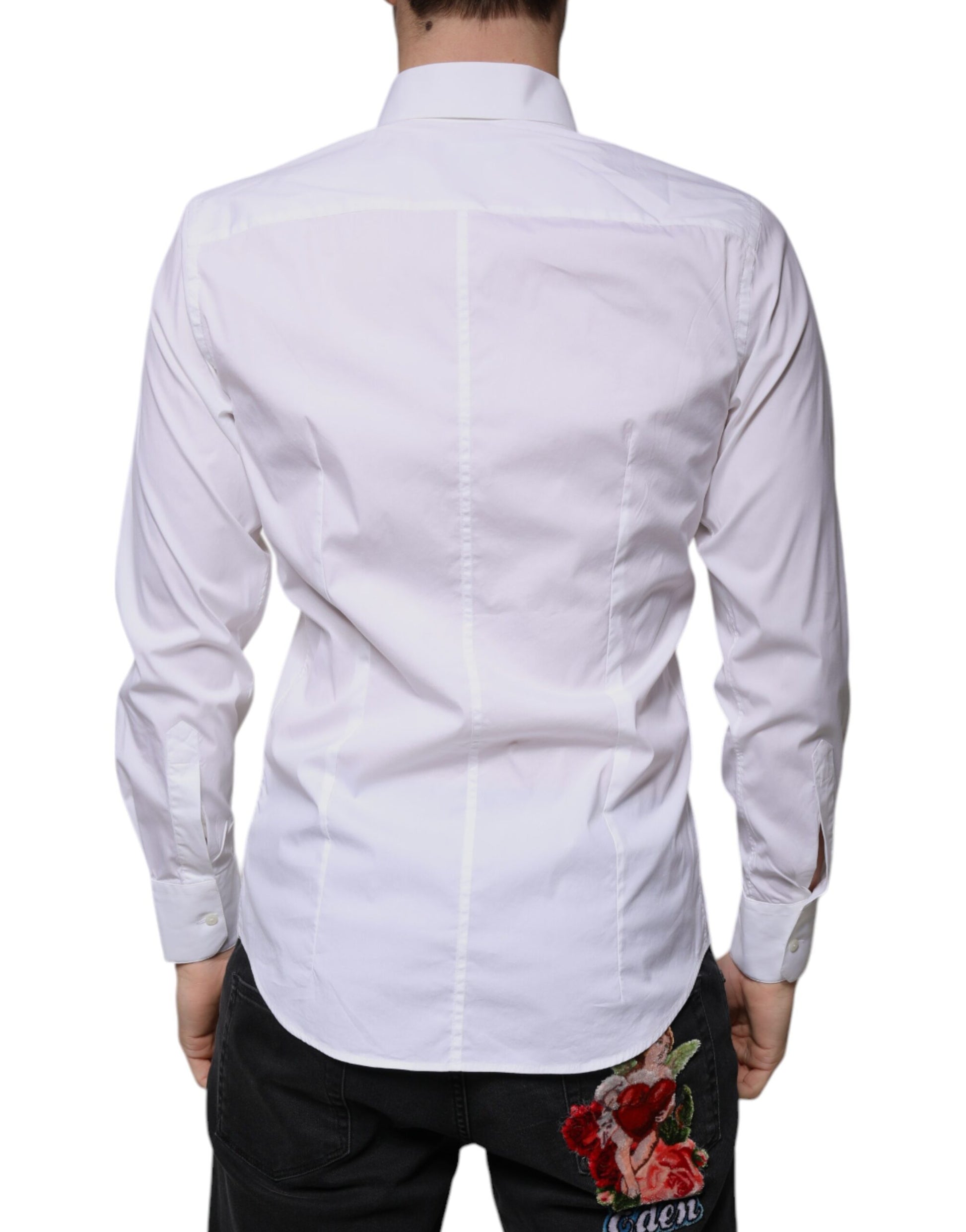 Chemise habillée Dolce & Gabbana en mélange de coton blanc modèle MARTINI