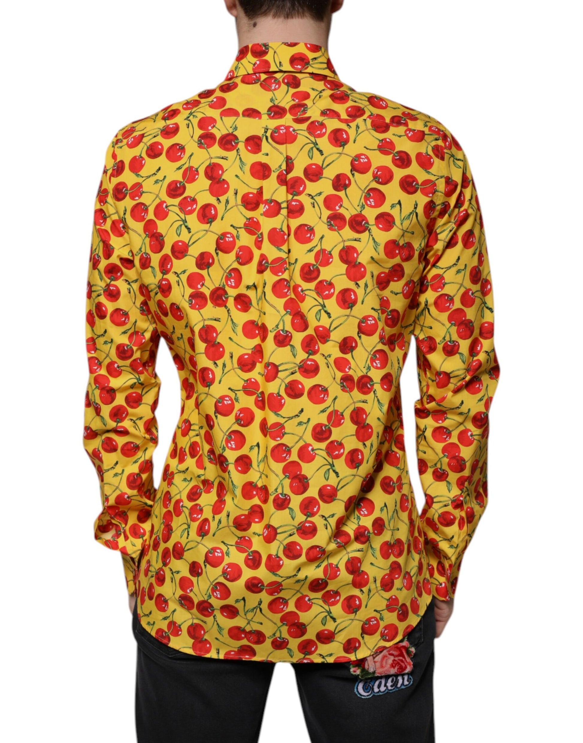 Dolce & Gabbana Yellow Dress Shirt for Men side view