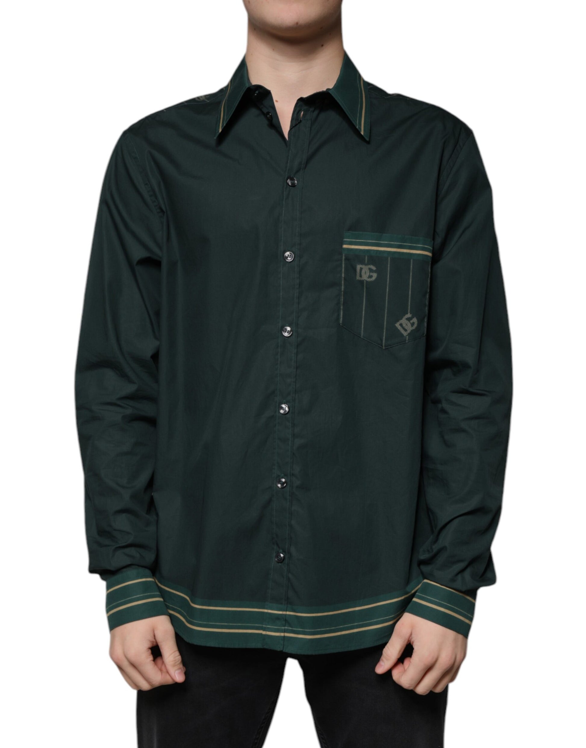 Dolce & Gabbana Green Long Sleeve T-Shirt for Men