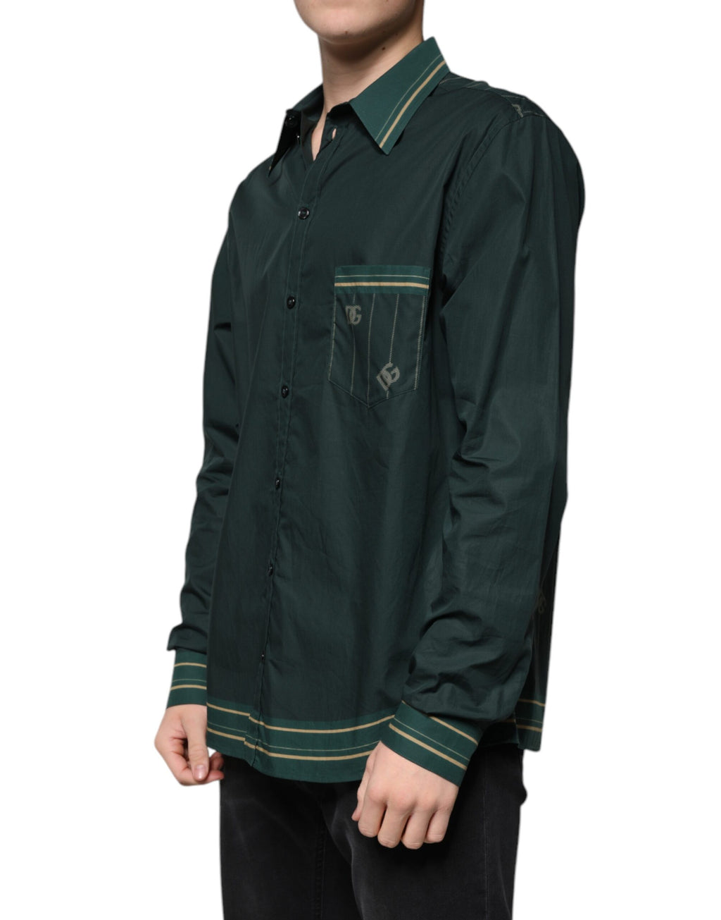 Dolce & Gabbana Green Long Sleeve T-Shirt for Men detail view