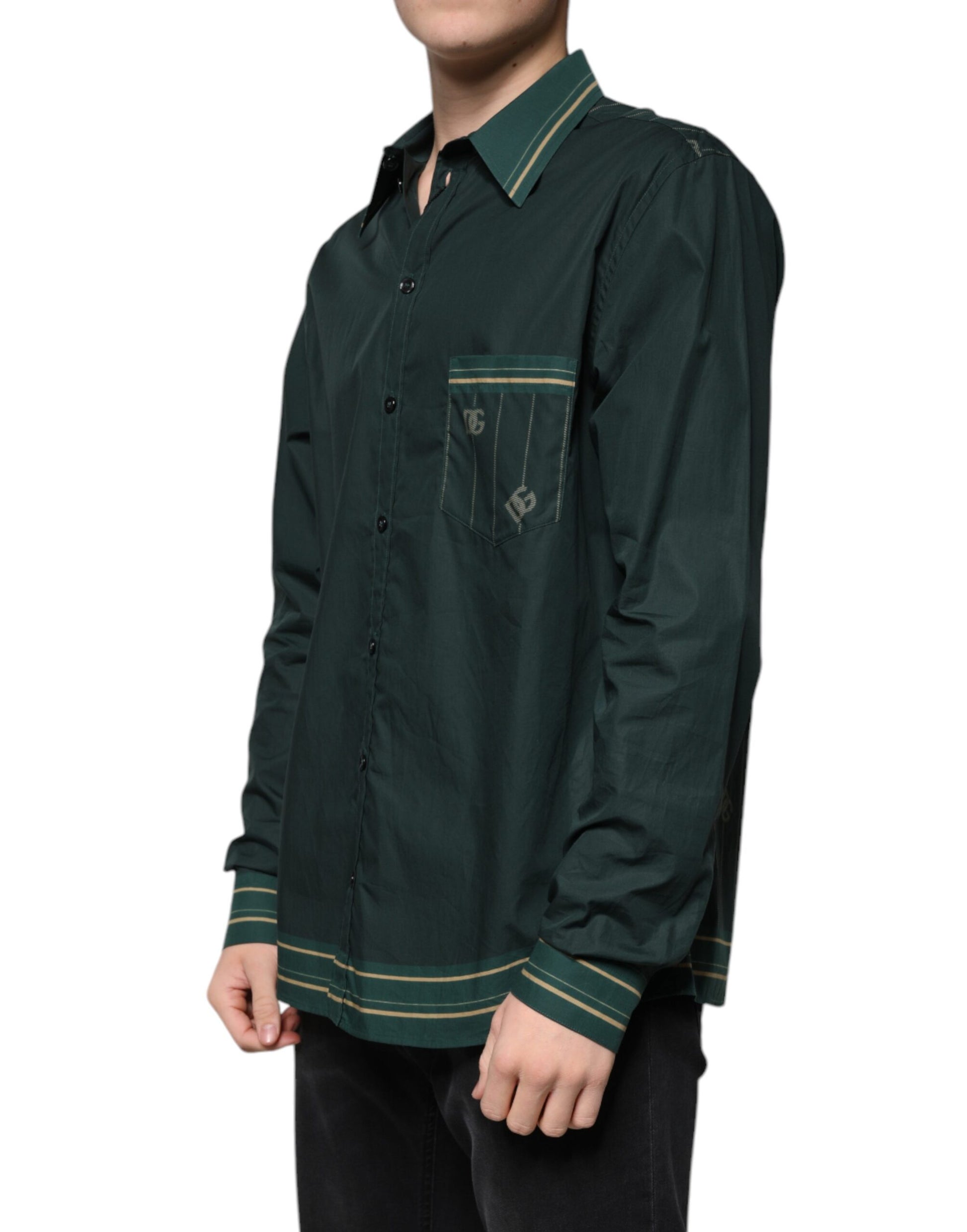 Dolce & Gabbana Green Long Sleeve T-Shirt for Men detail view