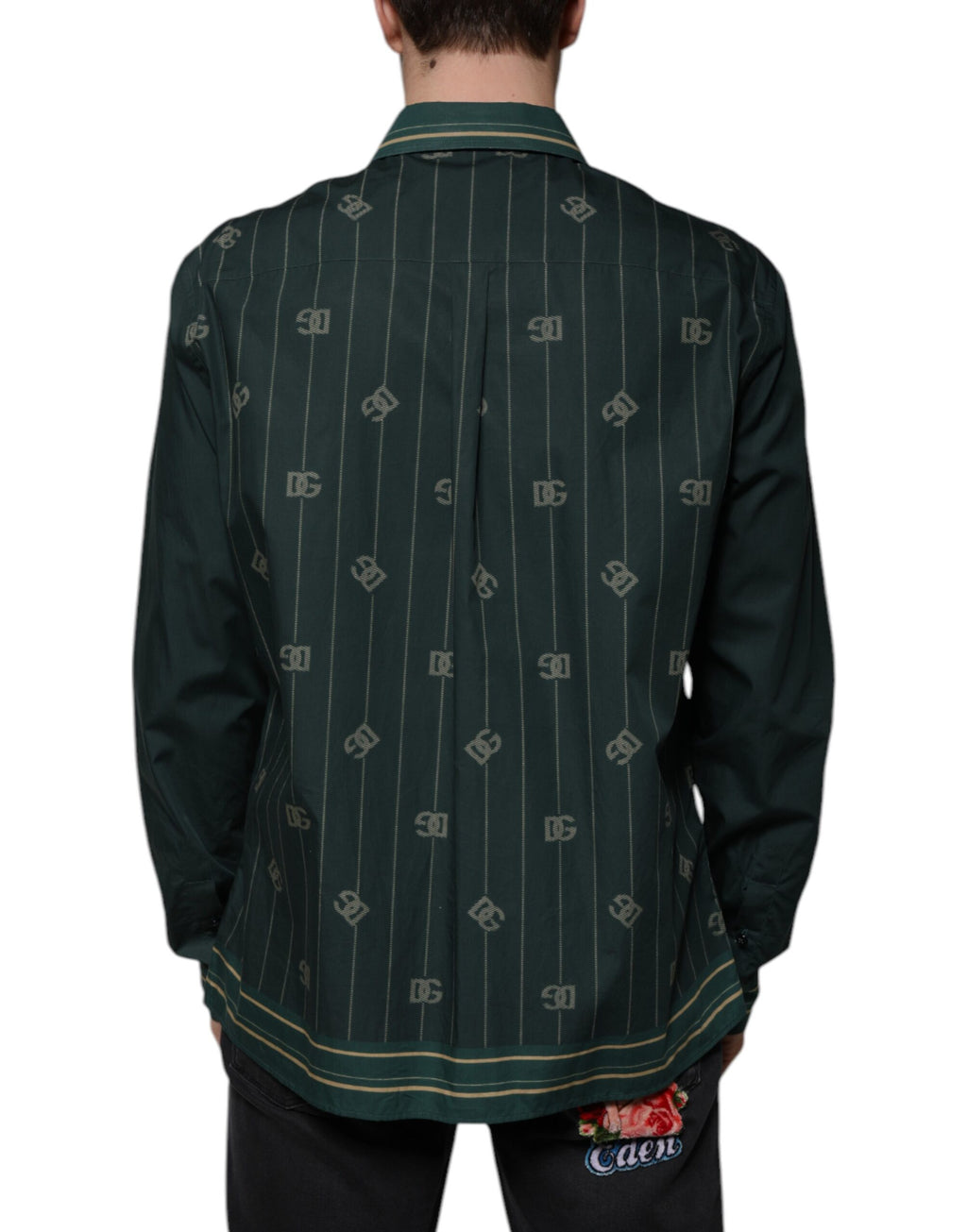 Dolce & Gabbana Green Long Sleeve T-Shirt for Men side view