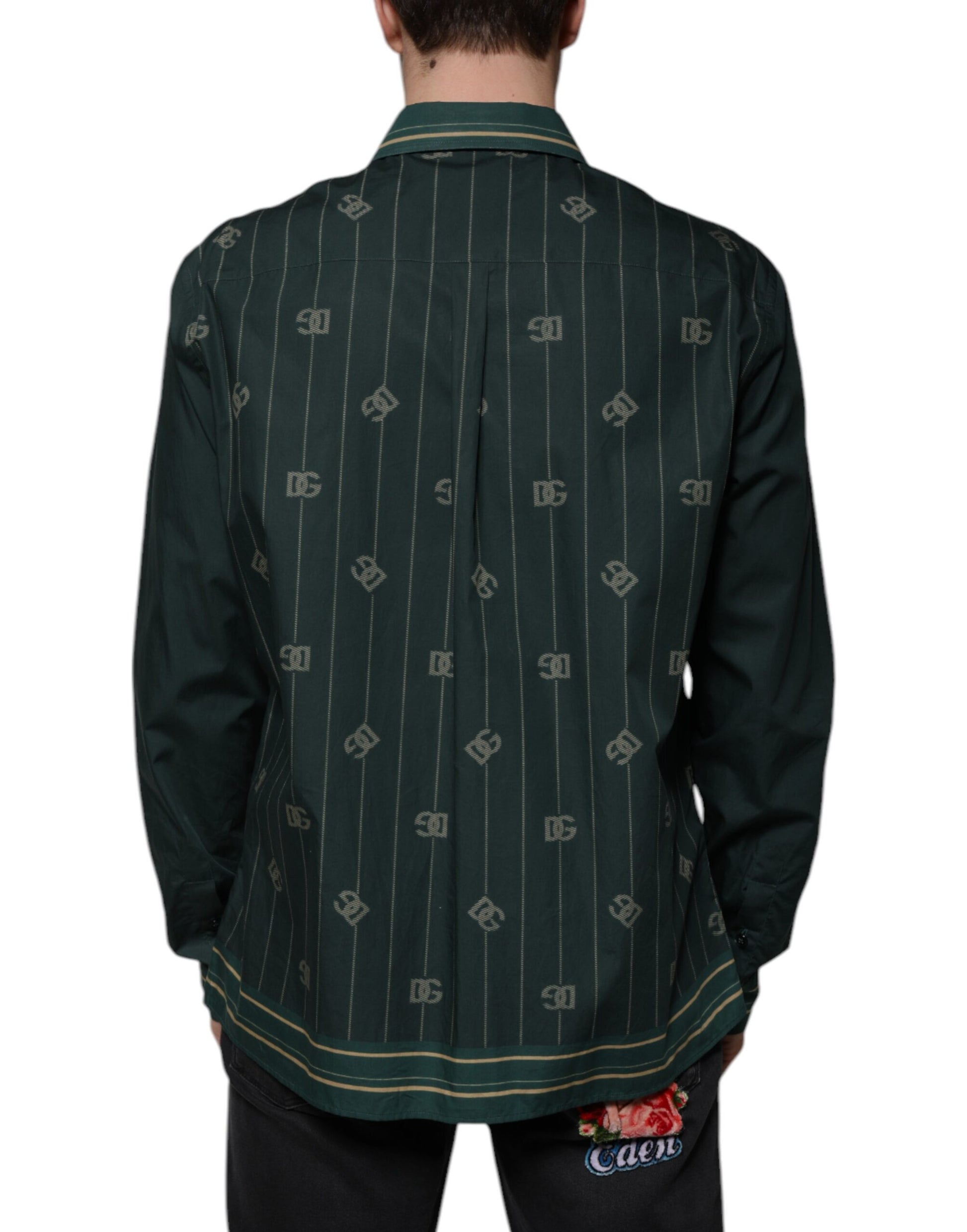 Dolce & Gabbana Green Long Sleeve T-Shirt for Men side view