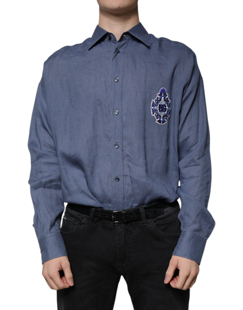 Dolce & Gabbana Blue Long Sleeve T-Shirt for Men